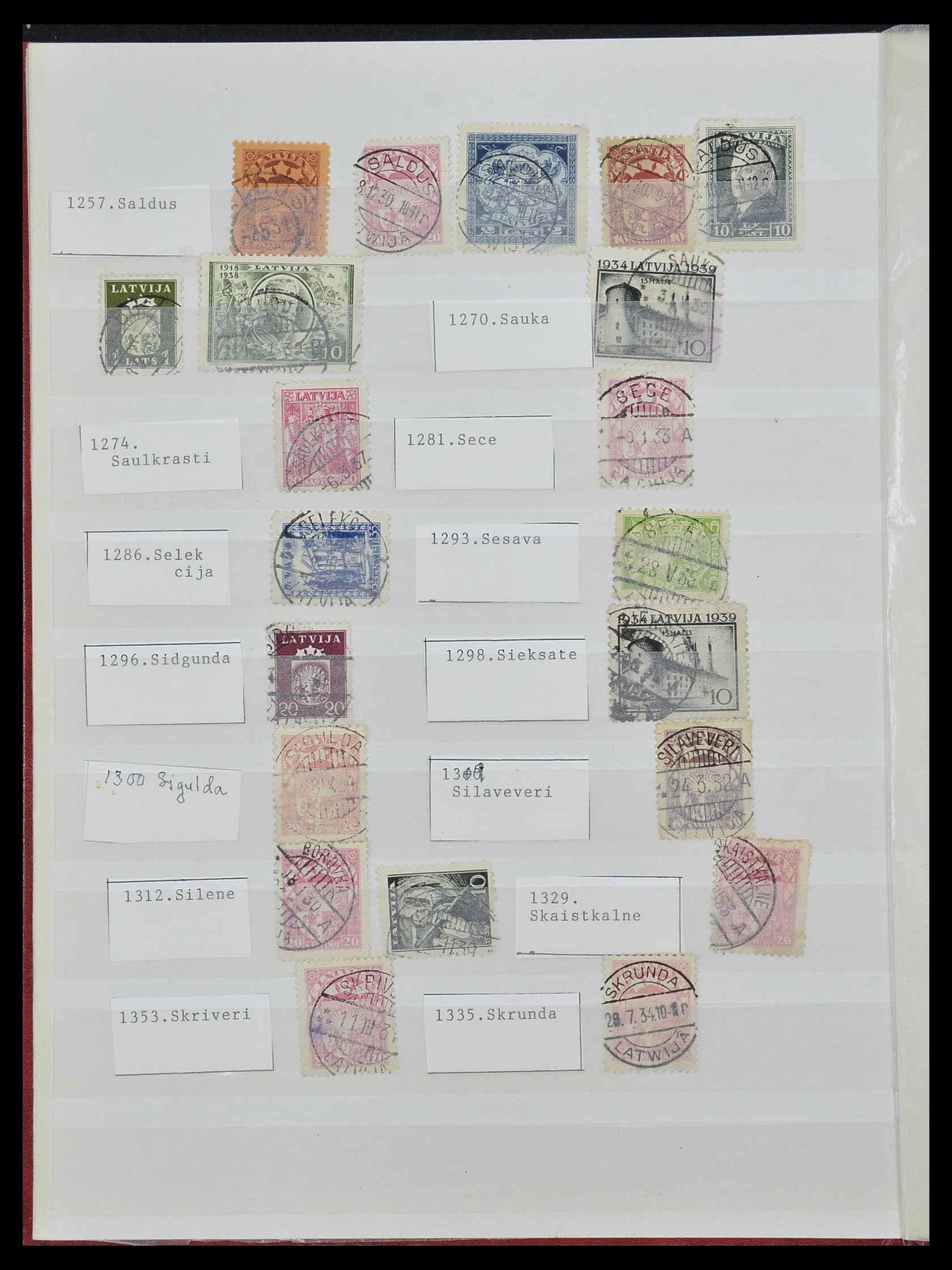 33572 018 - Postzegelverzameling 33572 Letland stempels 1919-1939.