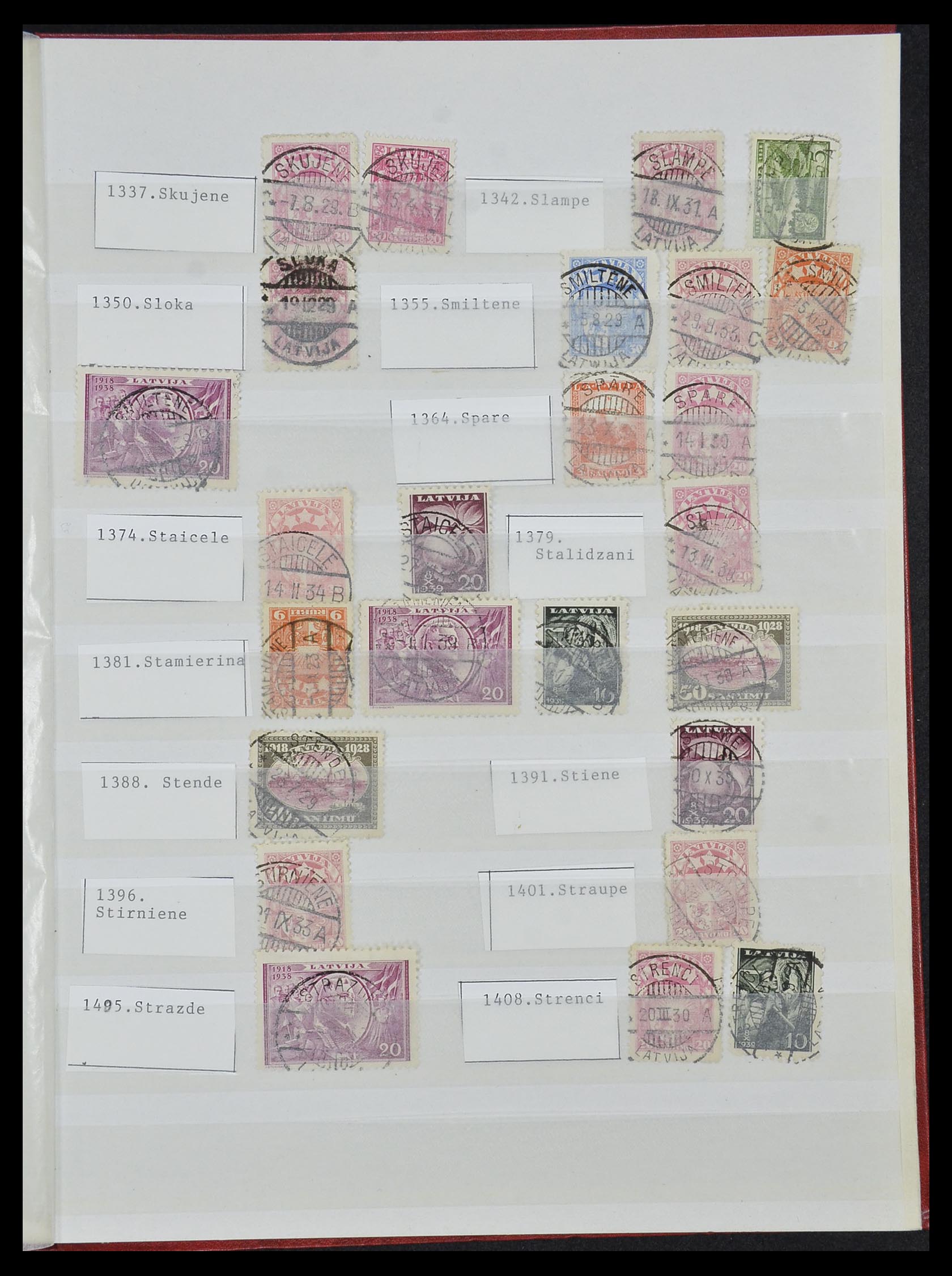 33572 019 - Postzegelverzameling 33572 Letland stempels 1919-1939.