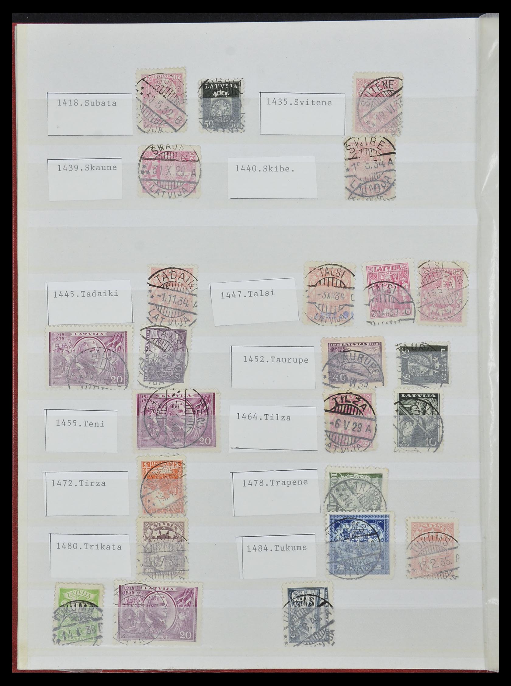 33572 020 - Postzegelverzameling 33572 Letland stempels 1919-1939.