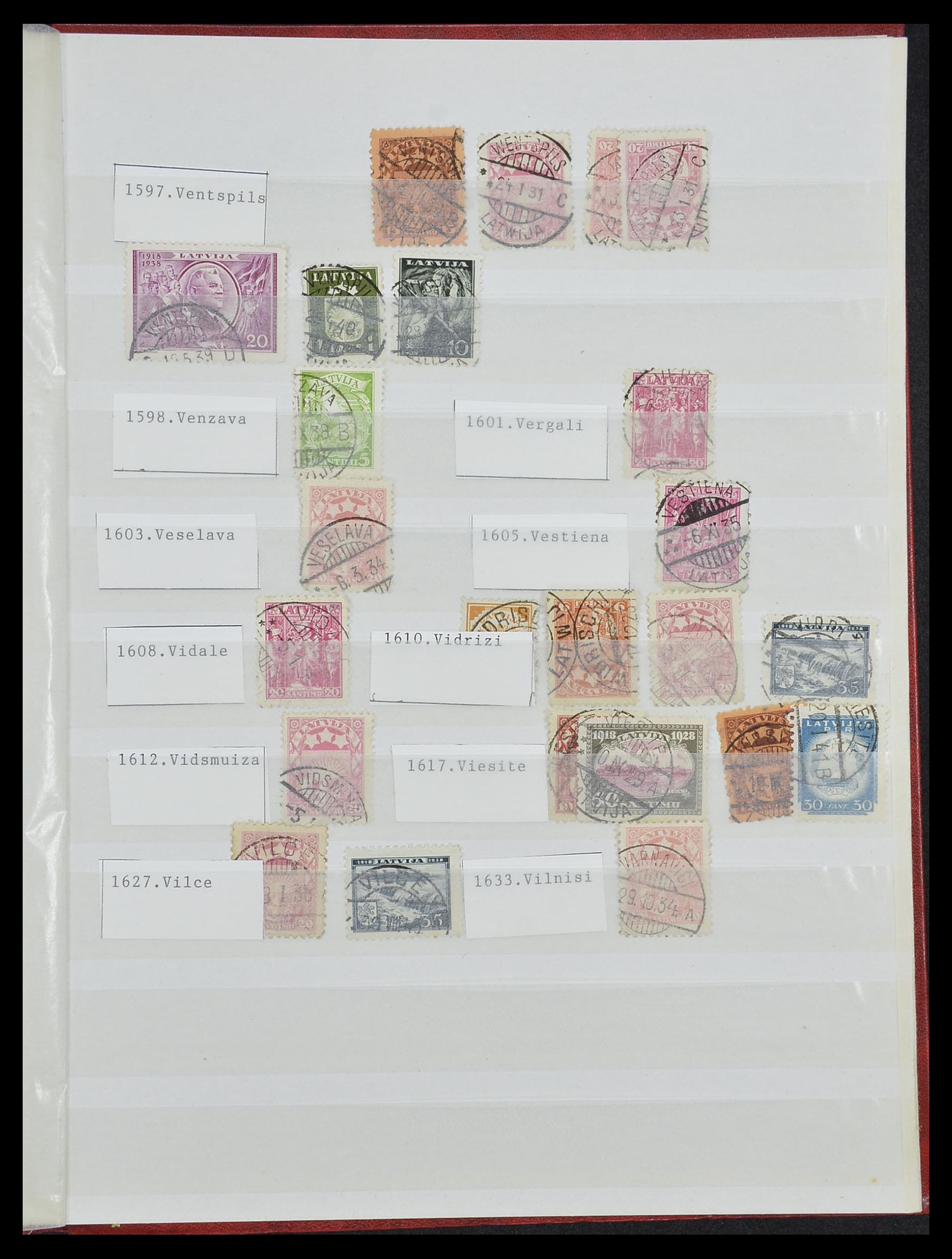 33572 023 - Postzegelverzameling 33572 Letland stempels 1919-1939.