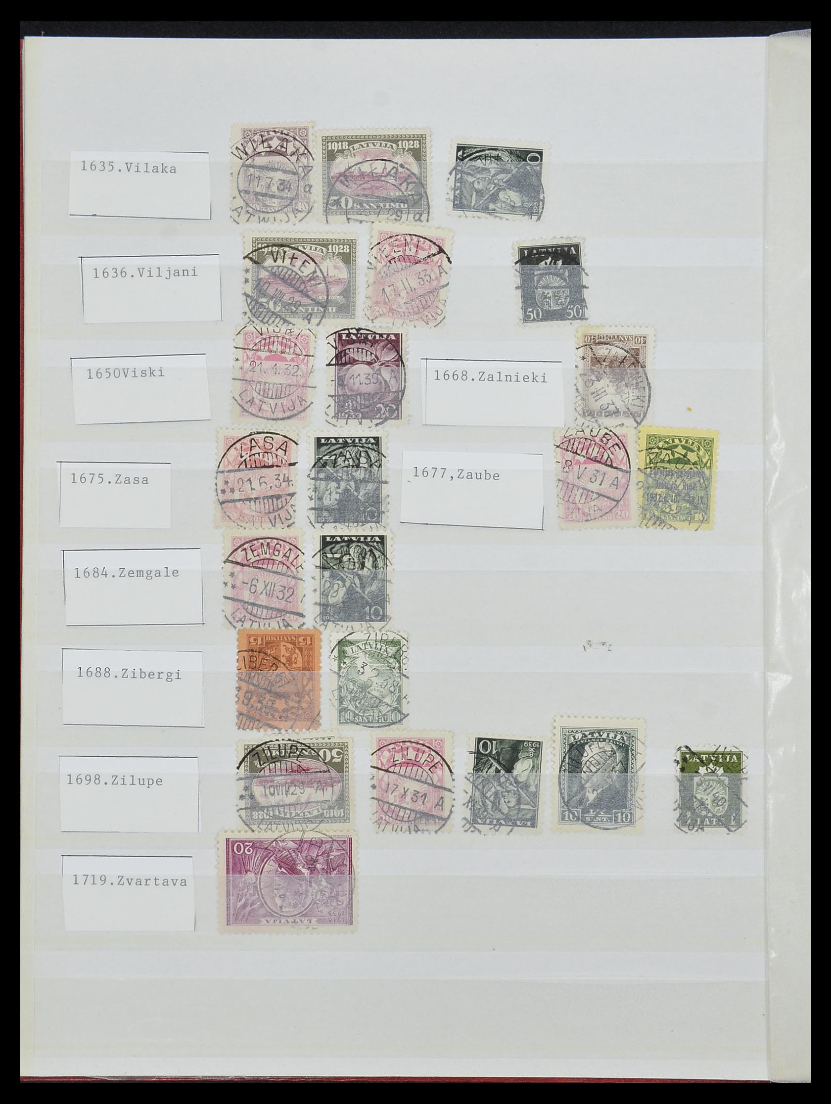 33572 024 - Postzegelverzameling 33572 Letland stempels 1919-1939.