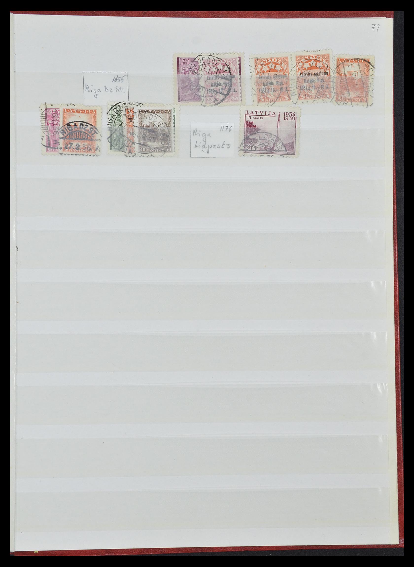 33572 025 - Postzegelverzameling 33572 Letland stempels 1919-1939.