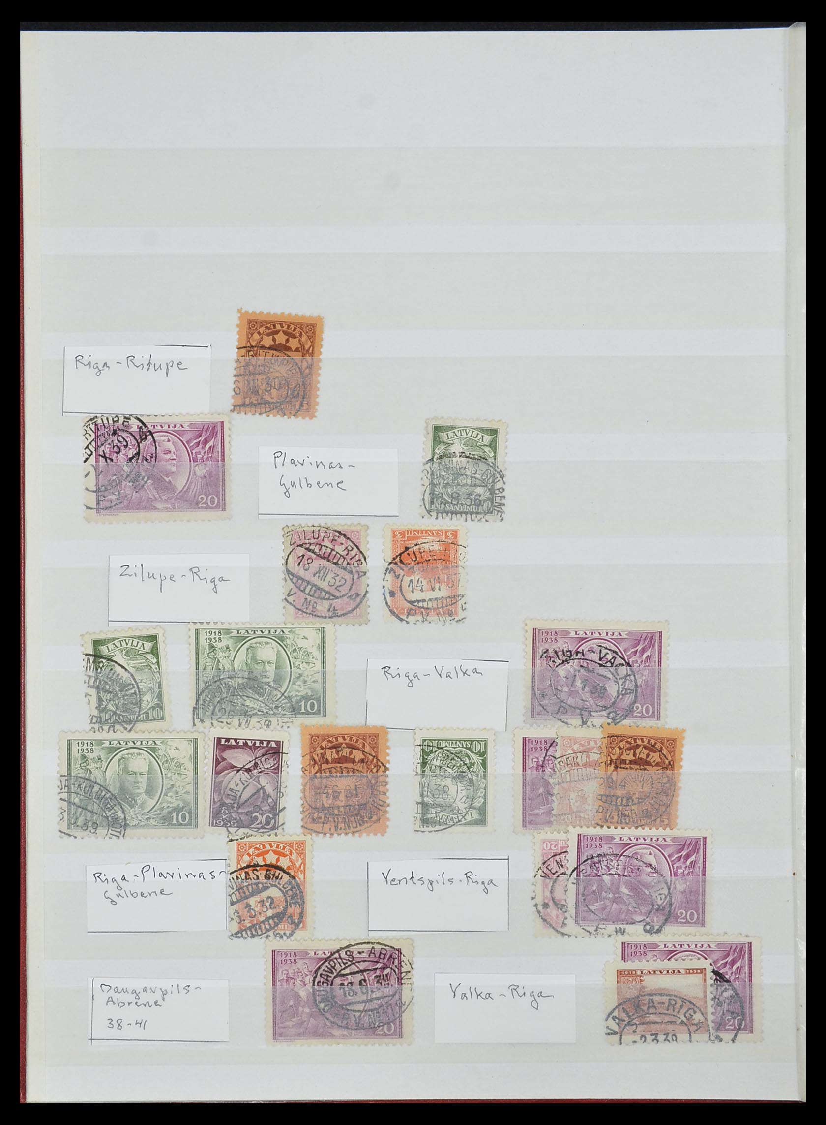 33572 027 - Postzegelverzameling 33572 Letland stempels 1919-1939.