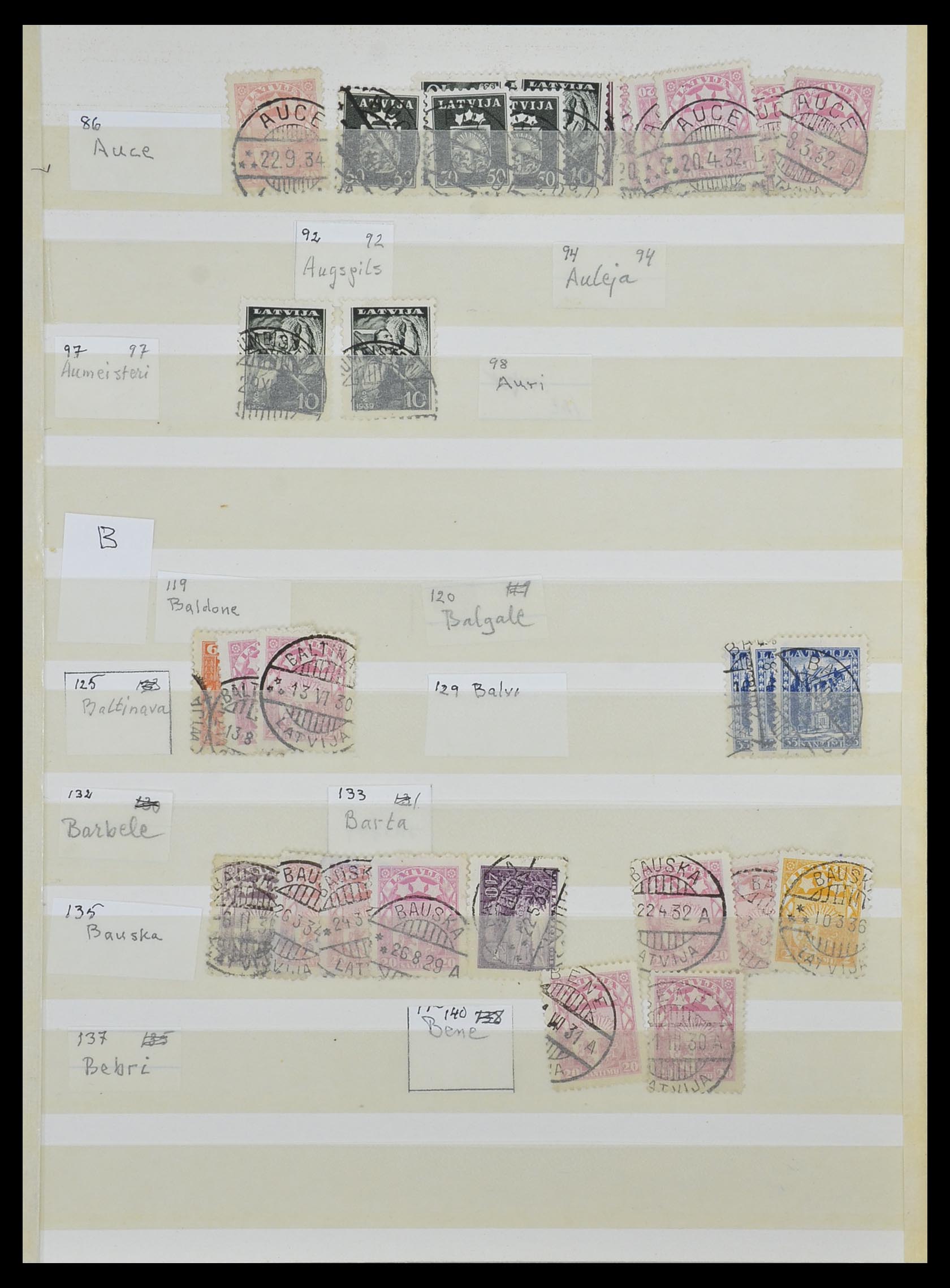 33572 030 - Postzegelverzameling 33572 Letland stempels 1919-1939.