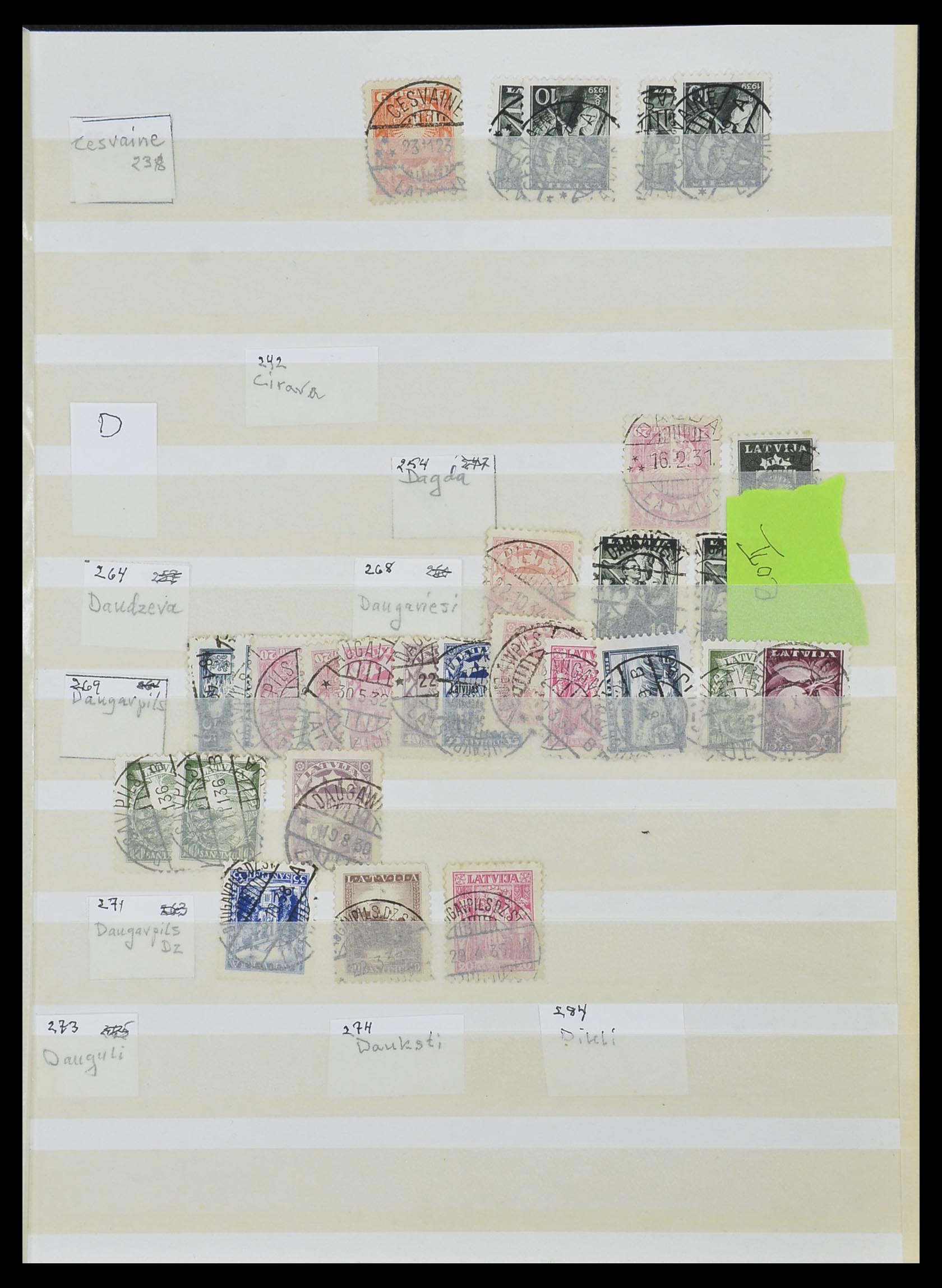 33572 032 - Postzegelverzameling 33572 Letland stempels 1919-1939.