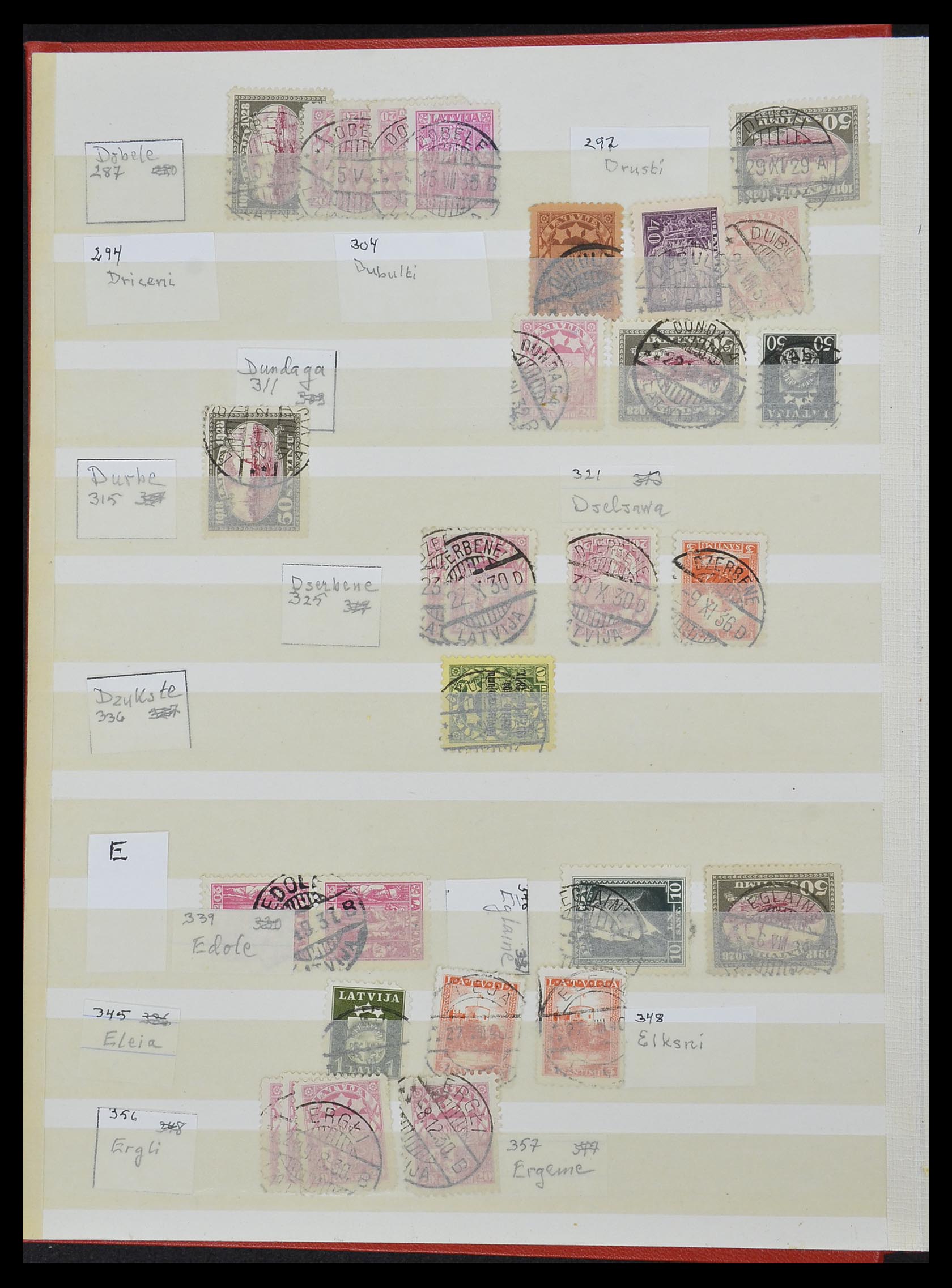 33572 033 - Postzegelverzameling 33572 Letland stempels 1919-1939.