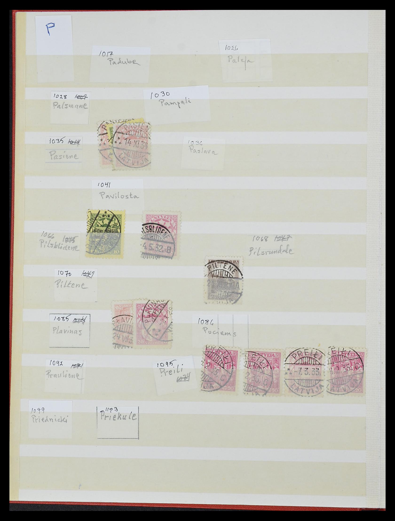 33572 041 - Postzegelverzameling 33572 Letland stempels 1919-1939.