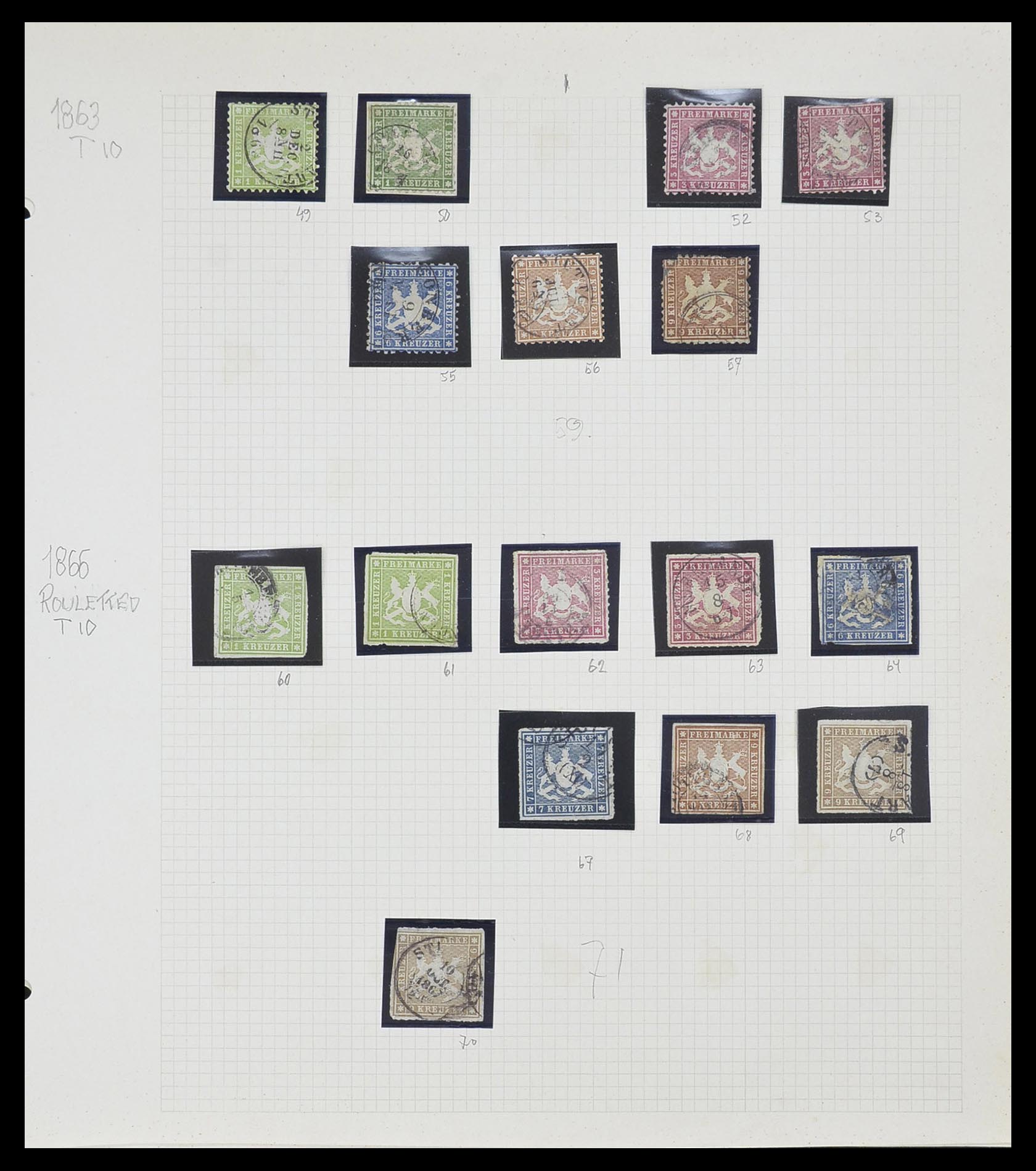 33574 005 - Postzegelverzameling 33574 Duitse Staten 1850-1874.