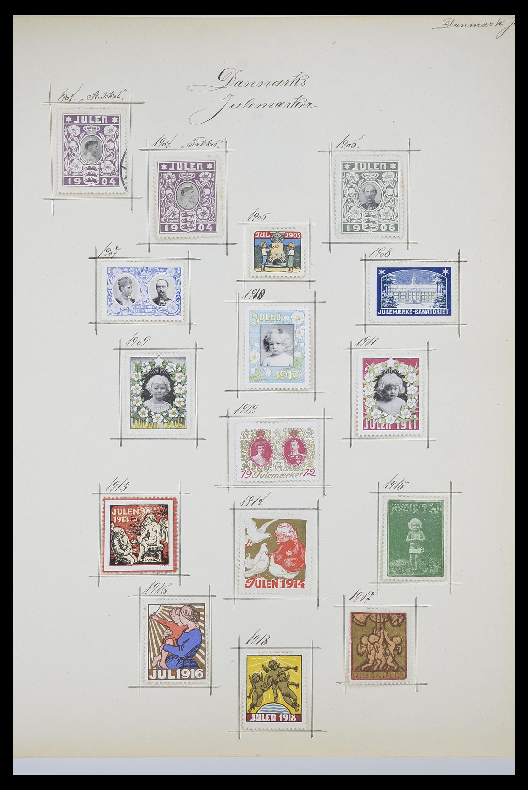 33575 001 - Postzegelverzameling 33575 Denemarken kerstzegels 1904-2018!