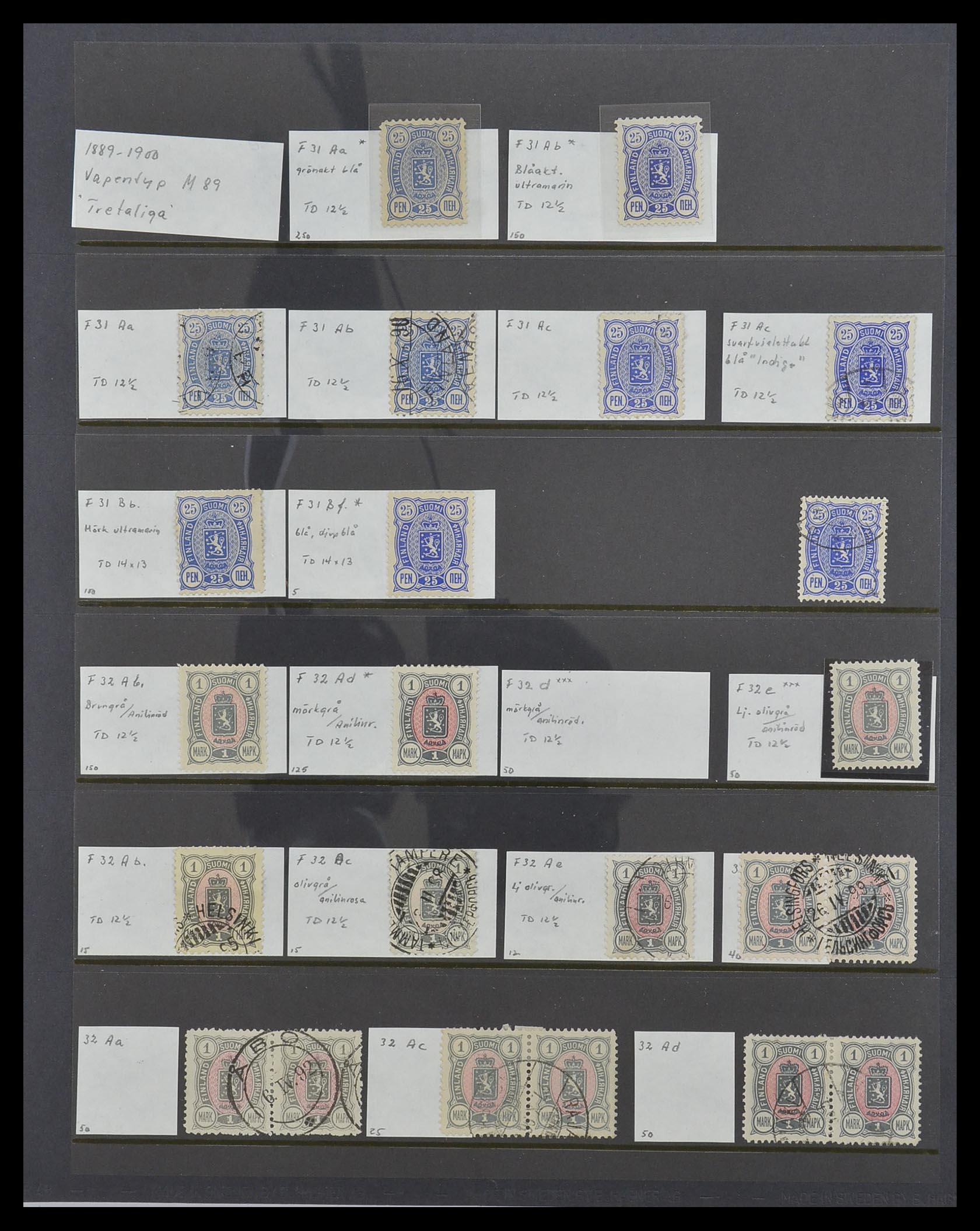 33577 006 - Postzegelverzameling 33577 Finland 1889-1895.