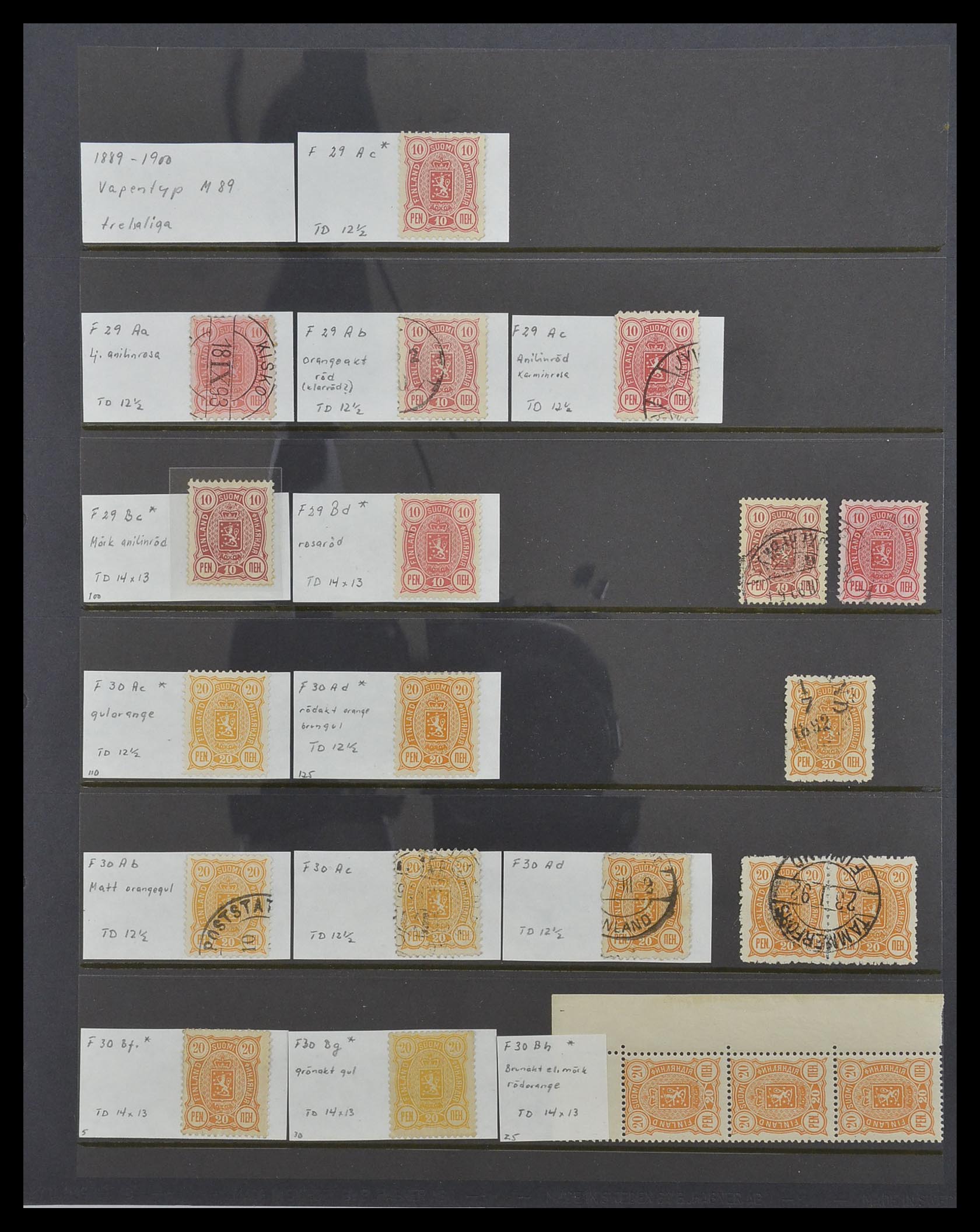 33577 007 - Postzegelverzameling 33577 Finland 1889-1895.