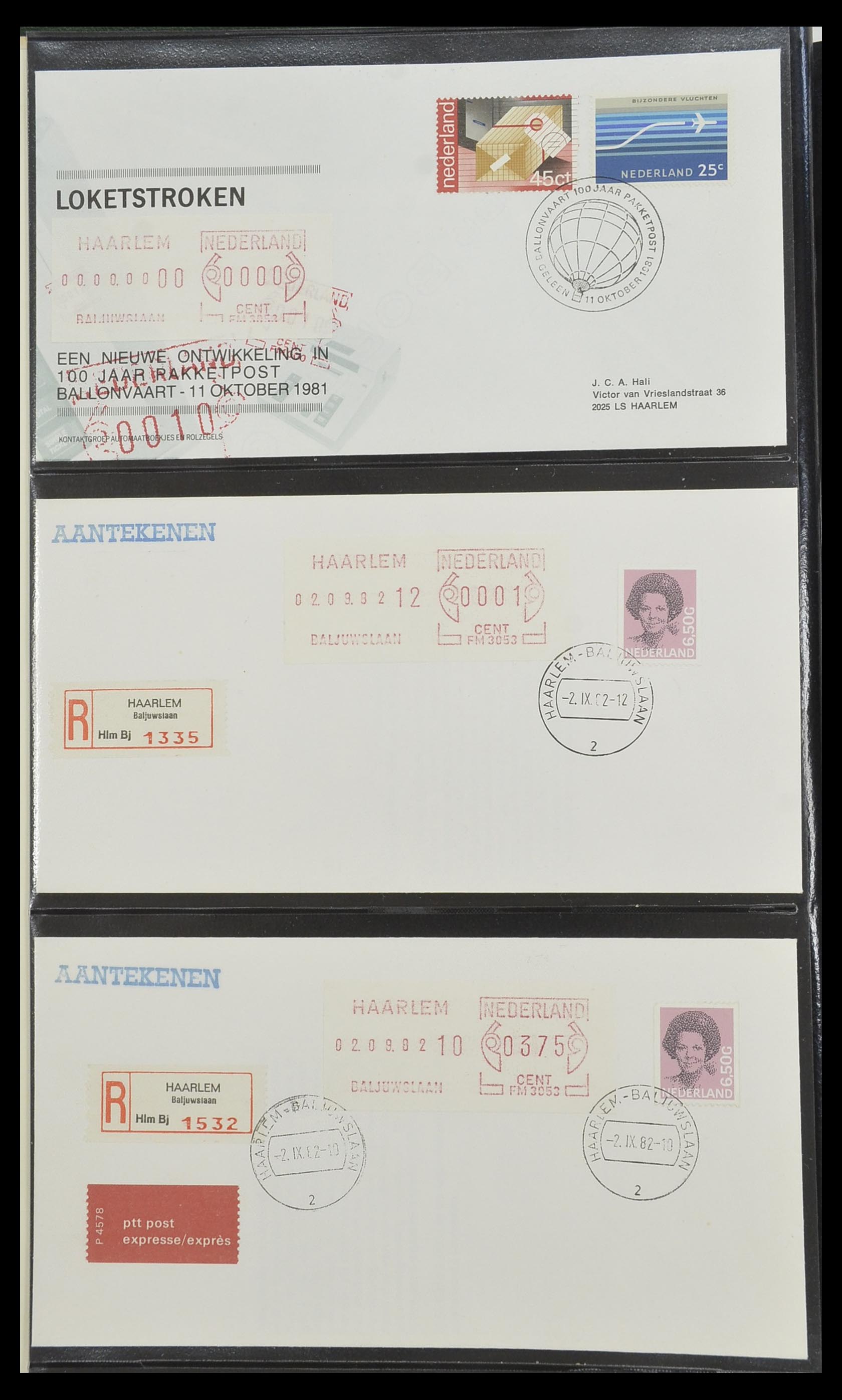 33584 002 - Postzegelverzameling 33584 Nederland loketstroken op FDC 1981-1986.