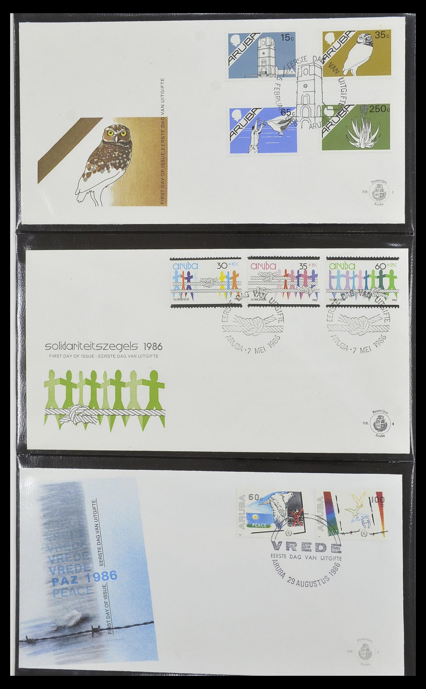 33585 002 - Stamp collection 33585 Aruba FDC's 1986-2006.