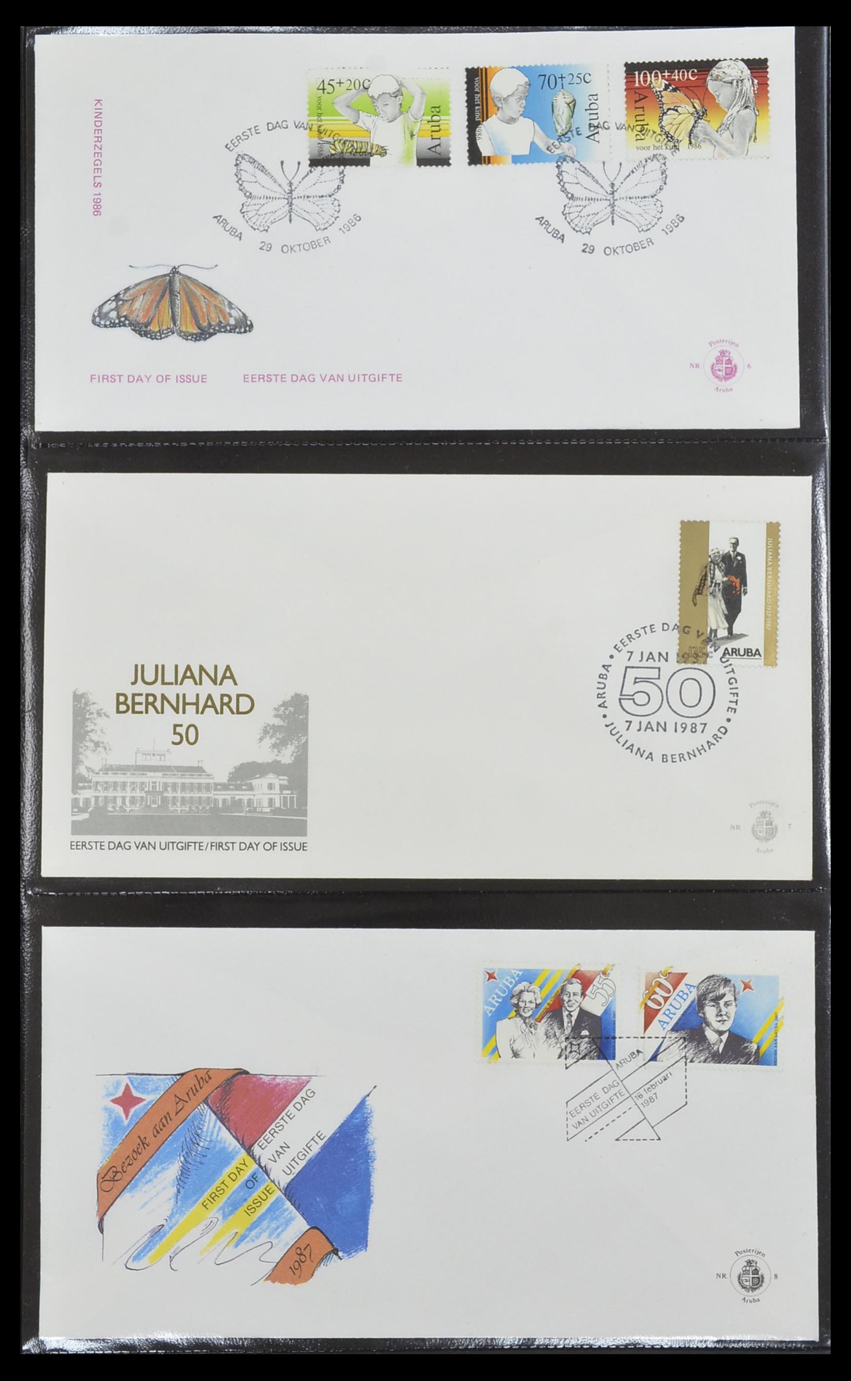 33585 003 - Postzegelverzameling 33585 Aruba FDC's 1986-2006.