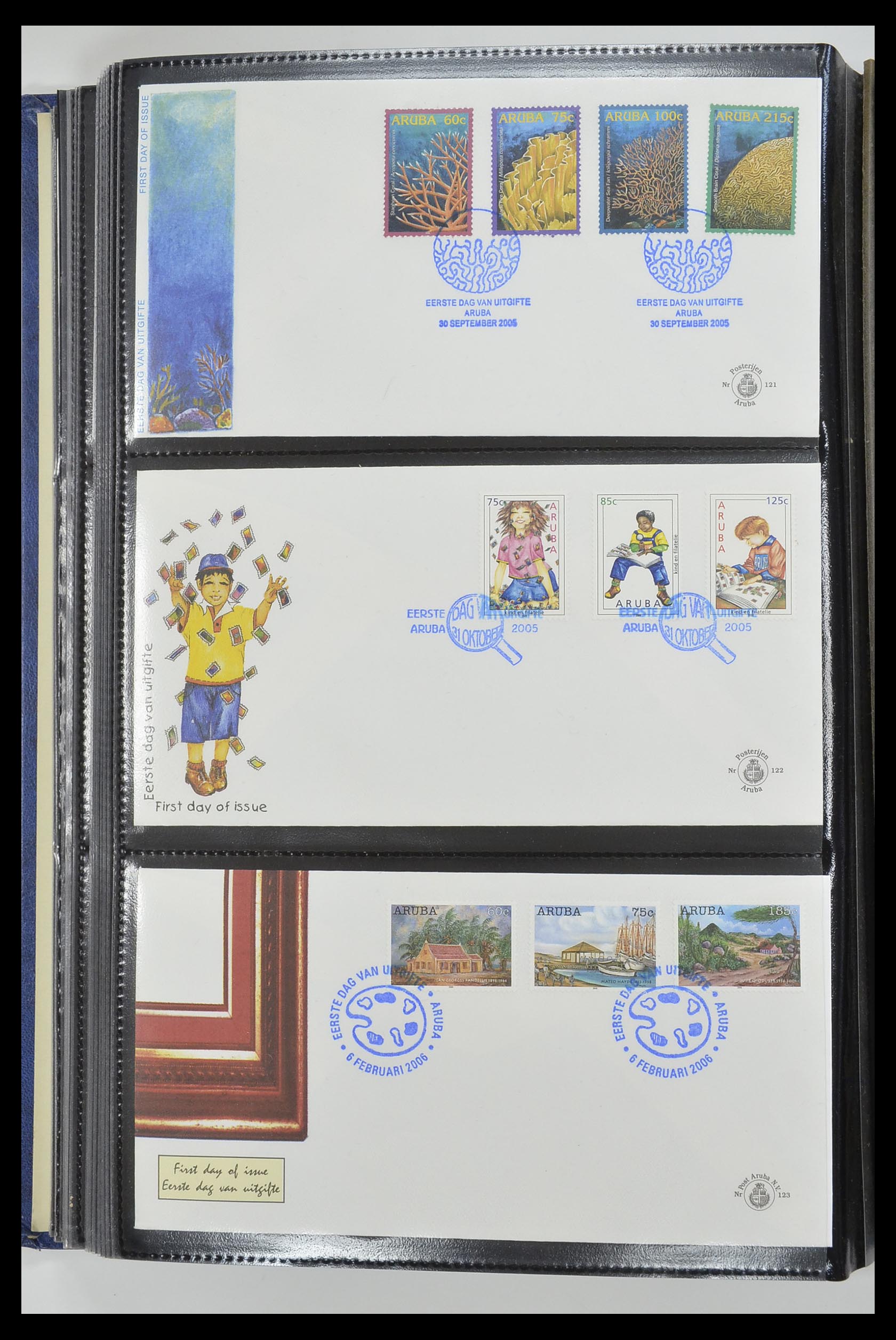 33585 042 - Postzegelverzameling 33585 Aruba FDC's 1986-2006.