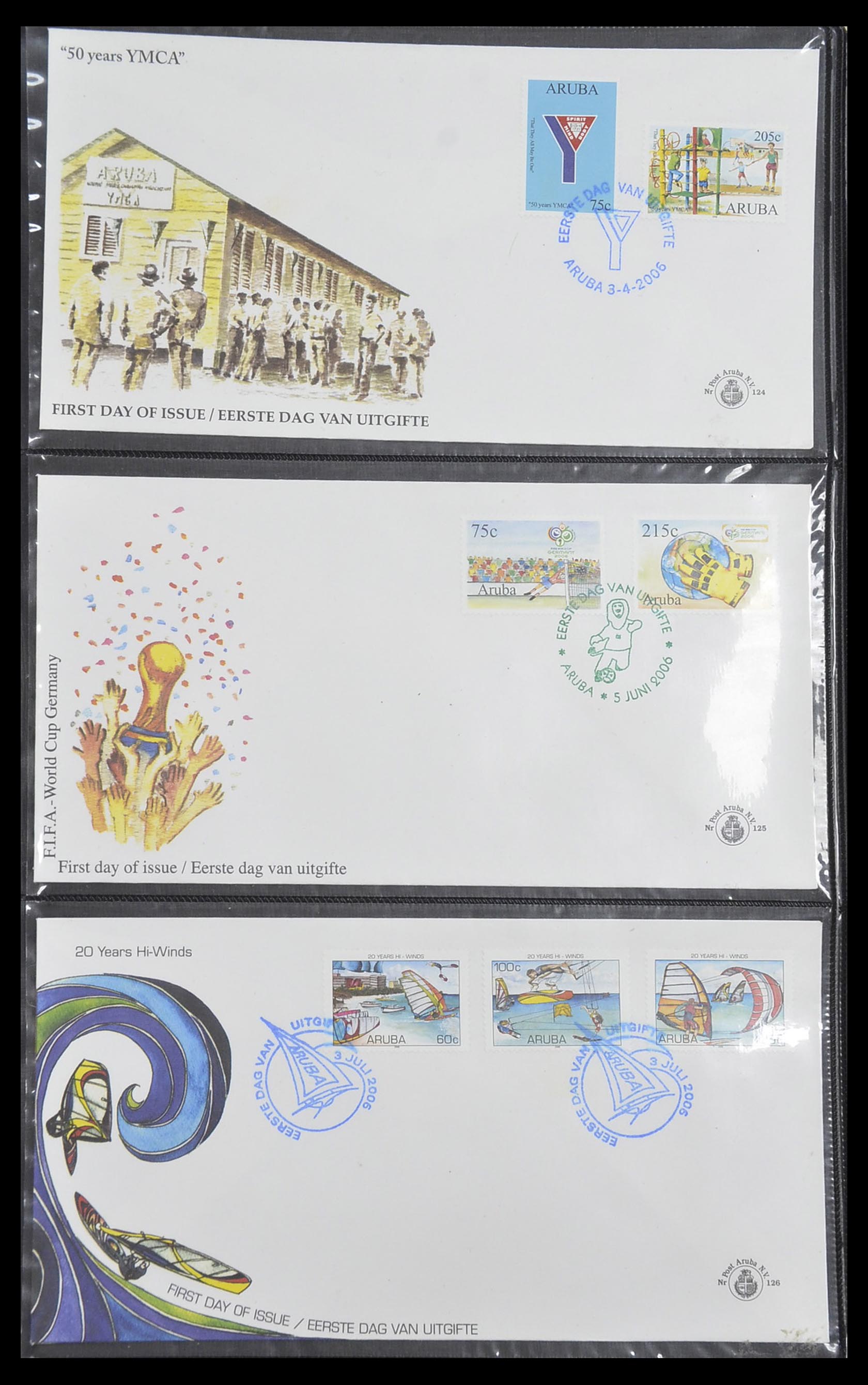 33585 043 - Postzegelverzameling 33585 Aruba FDC's 1986-2006.