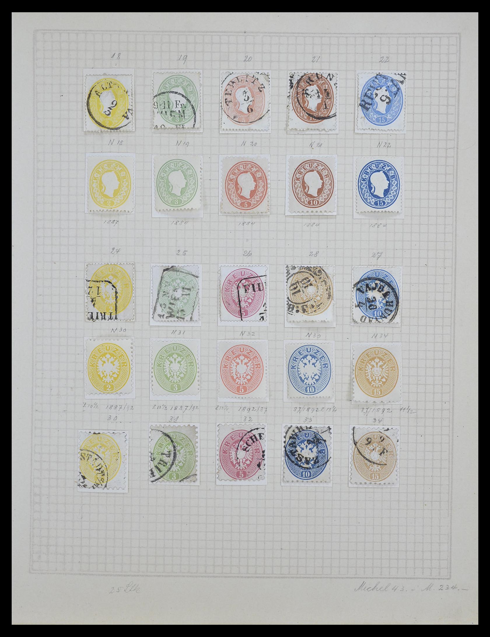 33592 002 - Postzegelverzameling 33592 Oostenrijk en gebieden 1850-1938.