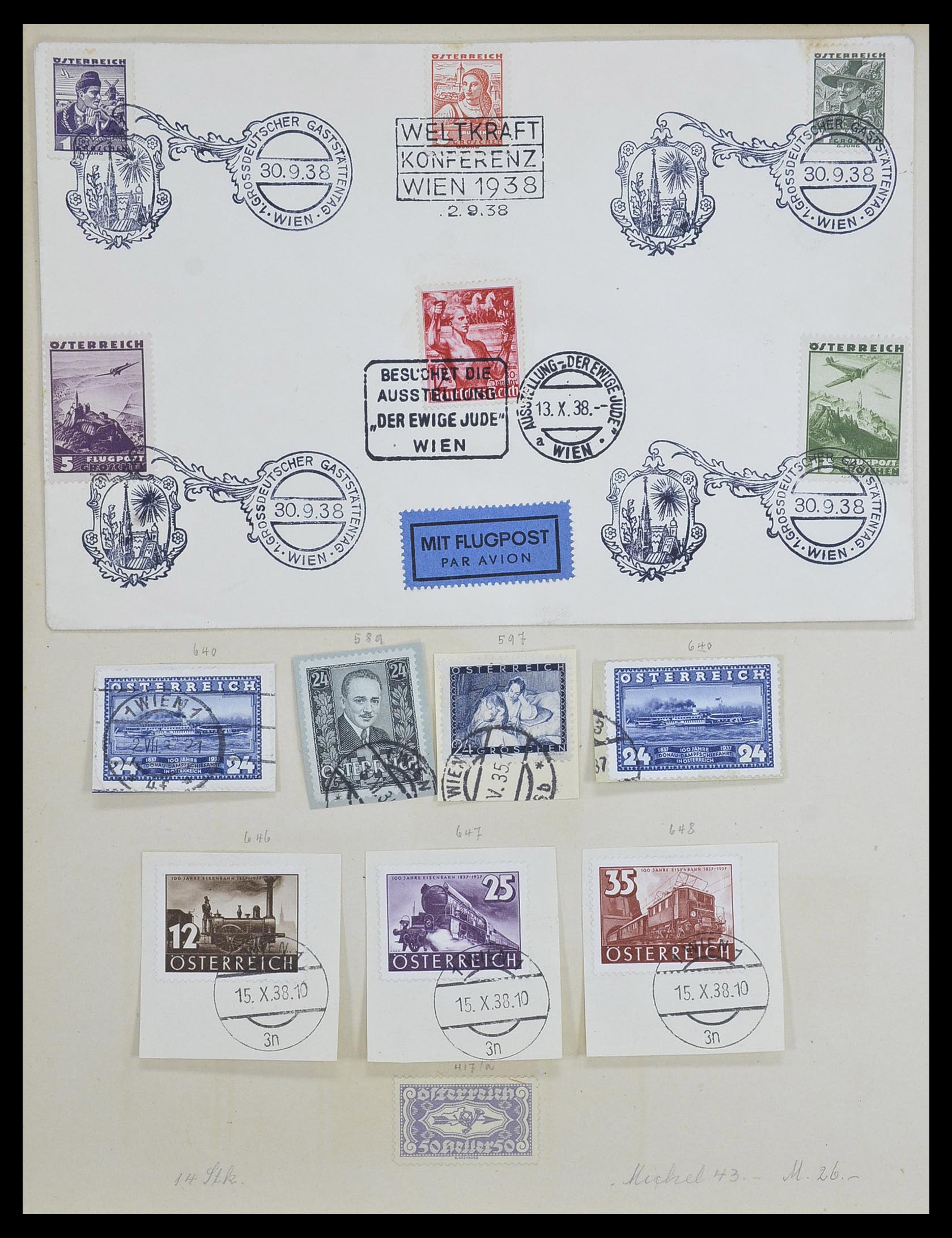 33592 021 - Postzegelverzameling 33592 Oostenrijk en gebieden 1850-1938.