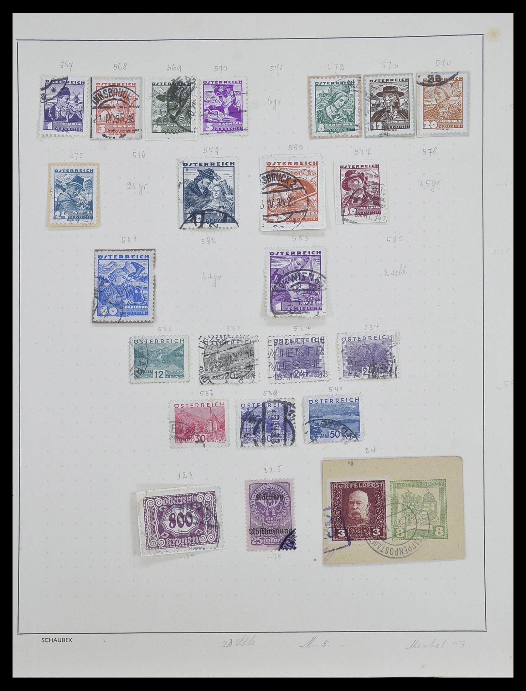 33592 023 - Postzegelverzameling 33592 Oostenrijk en gebieden 1850-1938.