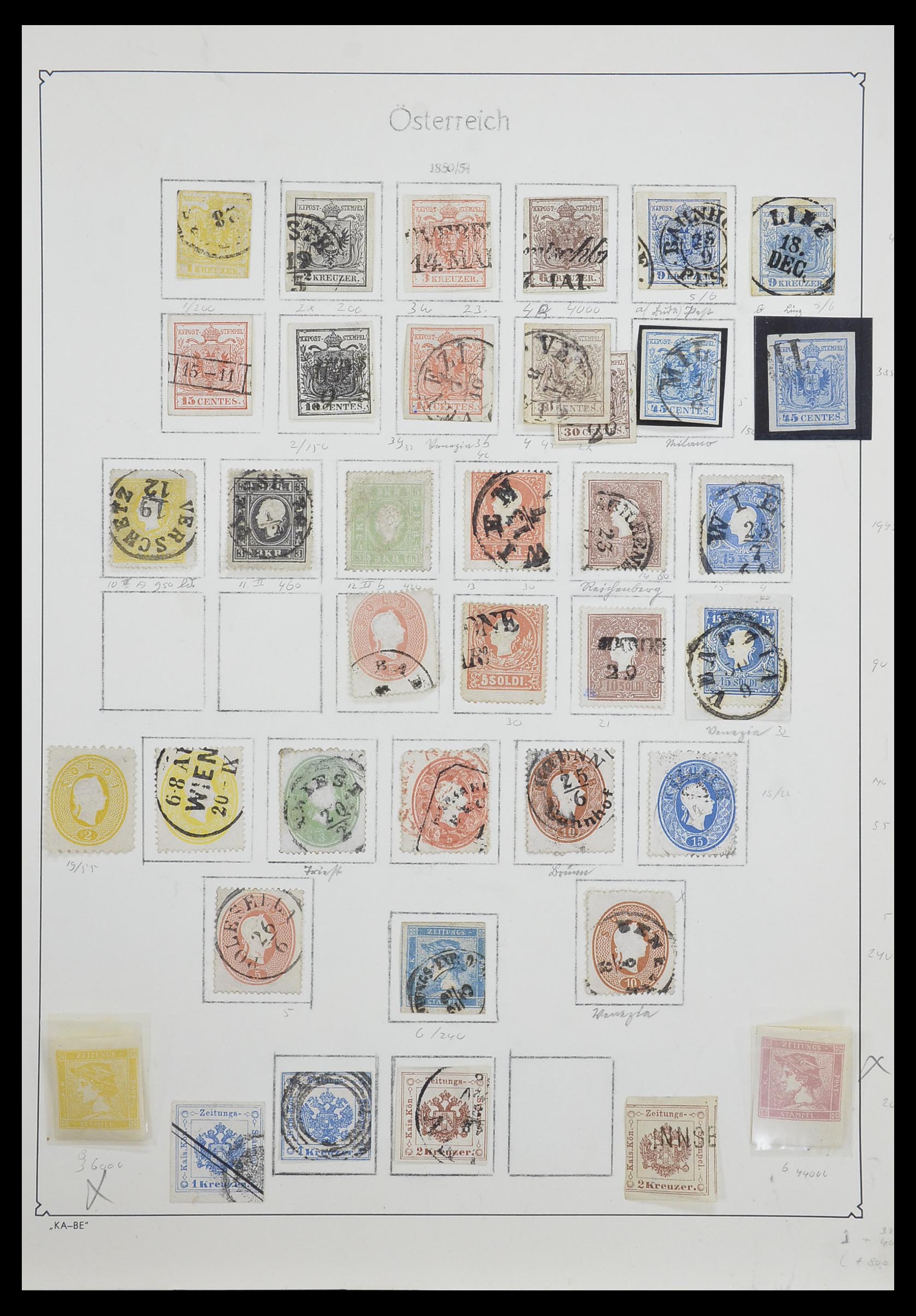 33593 001 - Stamp collection 33593 Austria and territories 1850-1959.