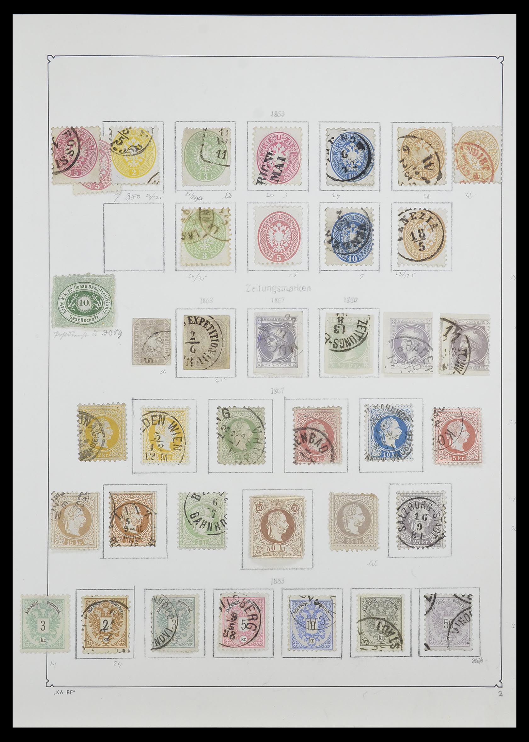 33593 002 - Postzegelverzameling 33593 Oostenrijk en gebieden 1850-1959.