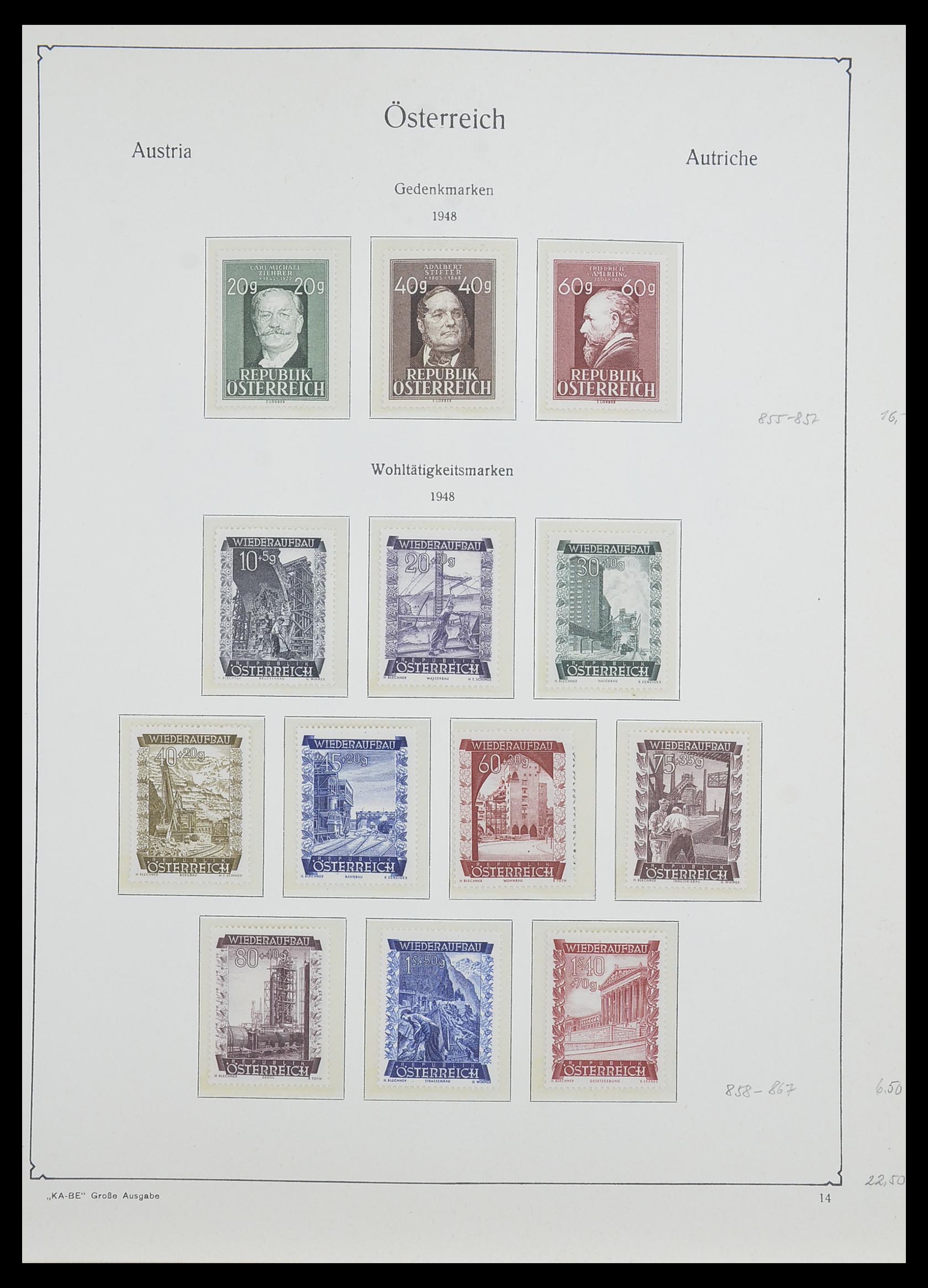 33593 055 - Postzegelverzameling 33593 Oostenrijk en gebieden 1850-1959.