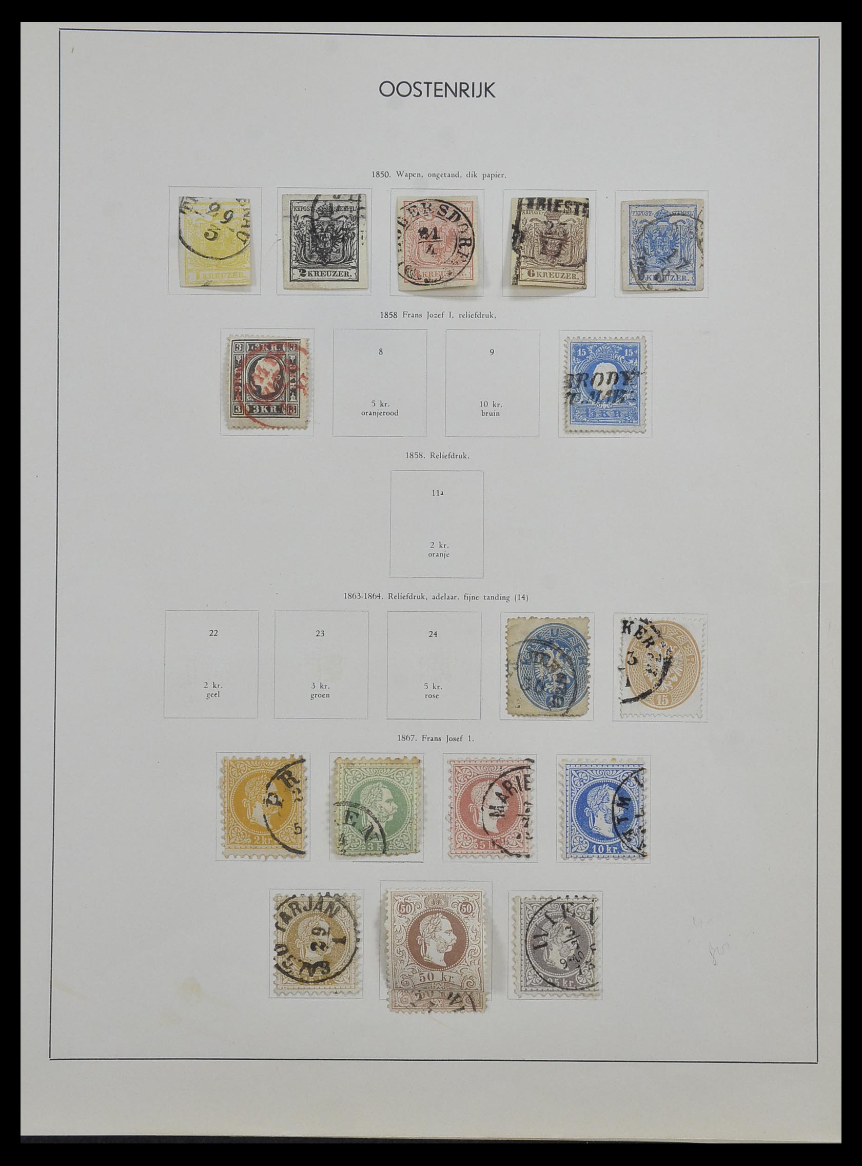 33594 003 - Postzegelverzameling 33594 Oostenrijk en gebieden 1850-1918.
