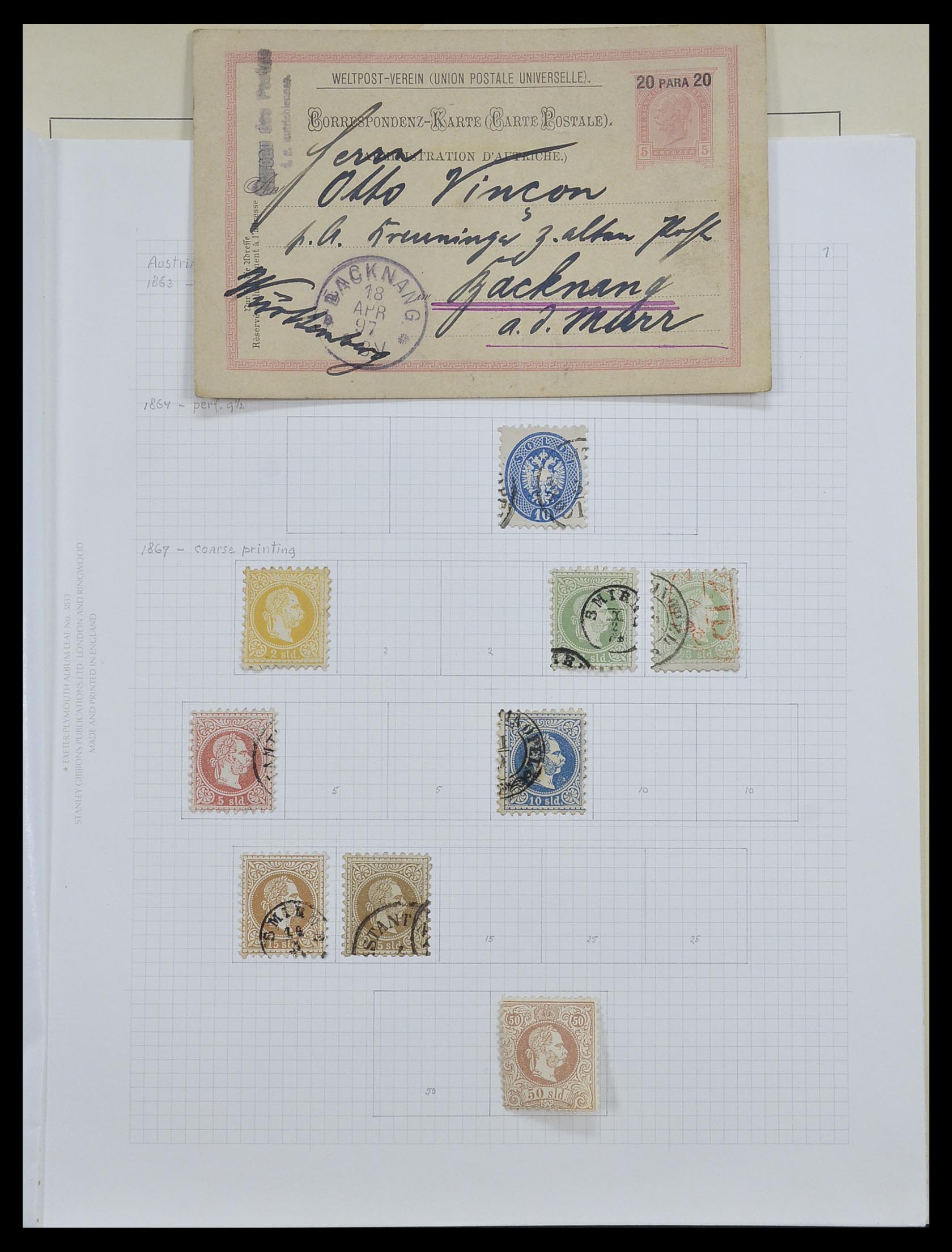 33594 034 - Postzegelverzameling 33594 Oostenrijk en gebieden 1850-1918.