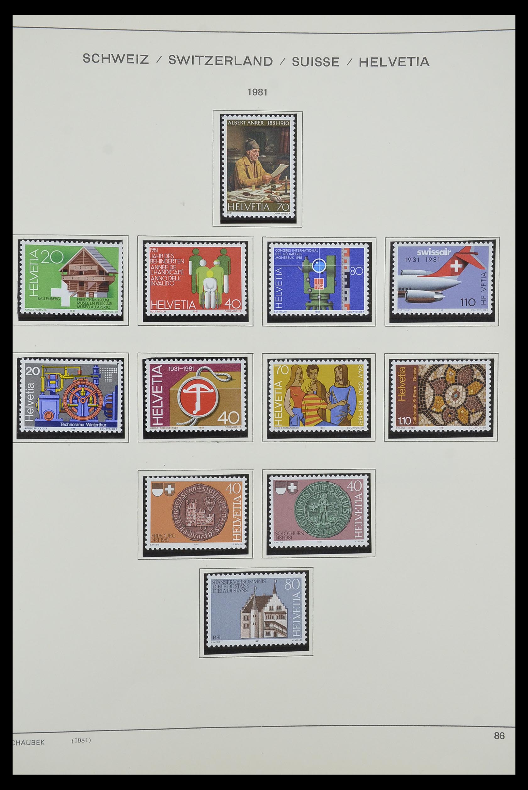 33601 074 - Postzegelverzameling 33601 Zwitserland 1854-1985.