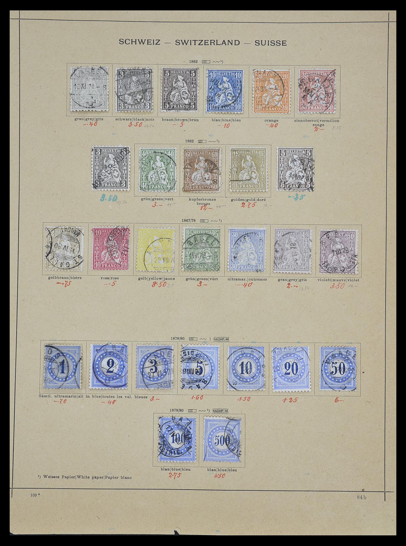 33603 001 - Postzegelverzameling 33603 Zwitserland 1862-1976.