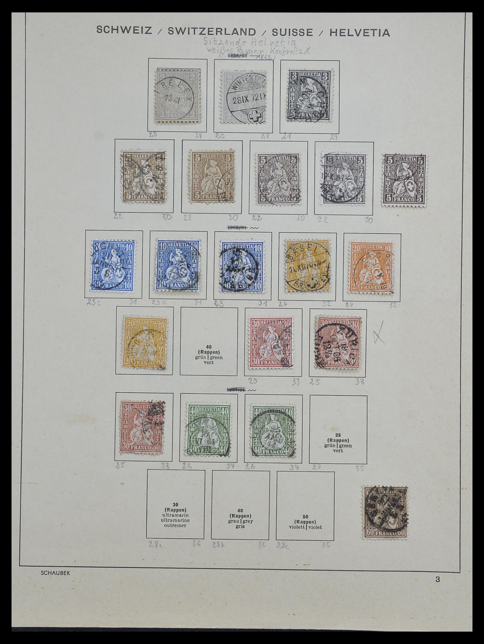 33603 002 - Postzegelverzameling 33603 Zwitserland 1862-1976.