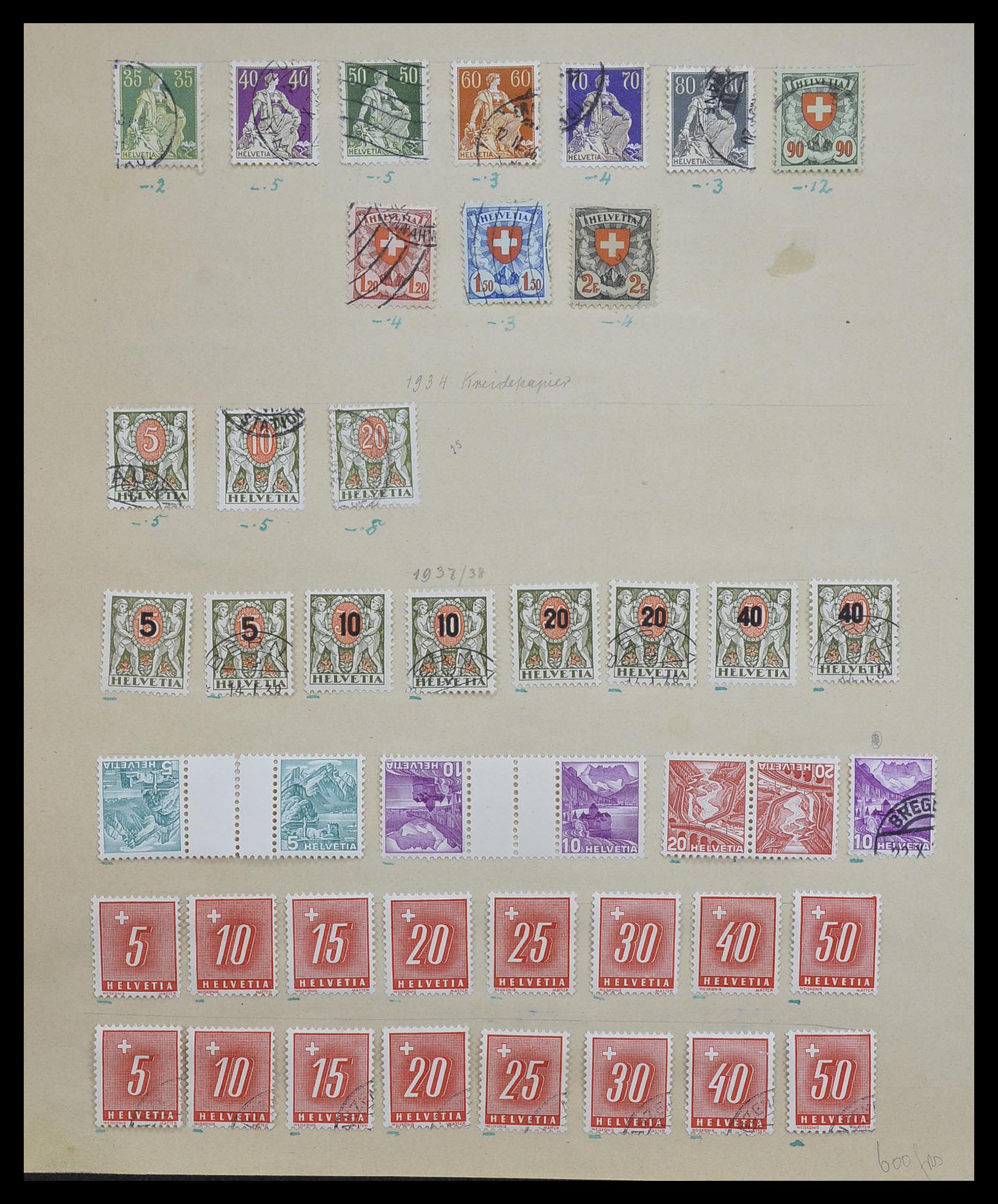 33603 017 - Postzegelverzameling 33603 Zwitserland 1862-1976.