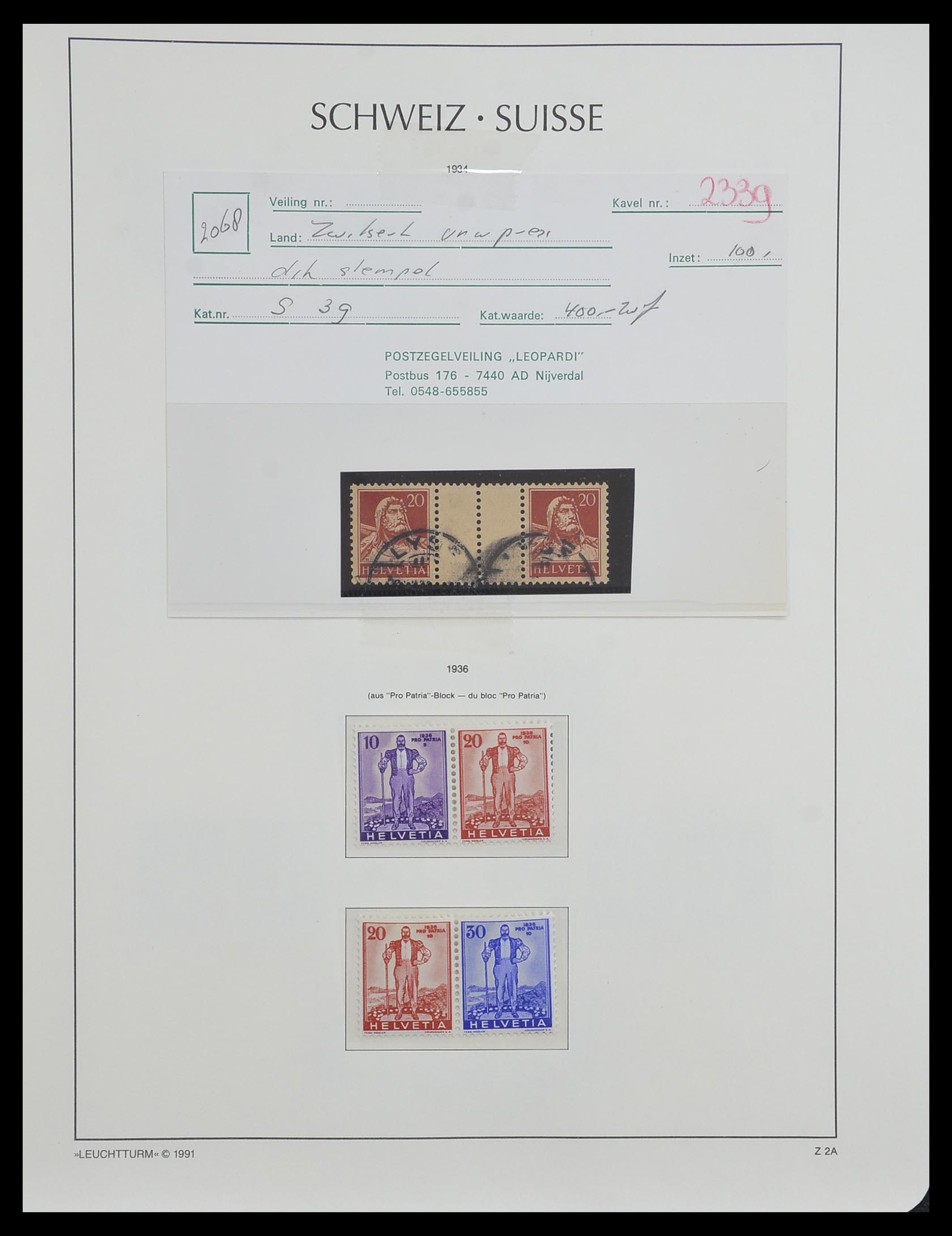 33603 070 - Postzegelverzameling 33603 Zwitserland 1862-1976.
