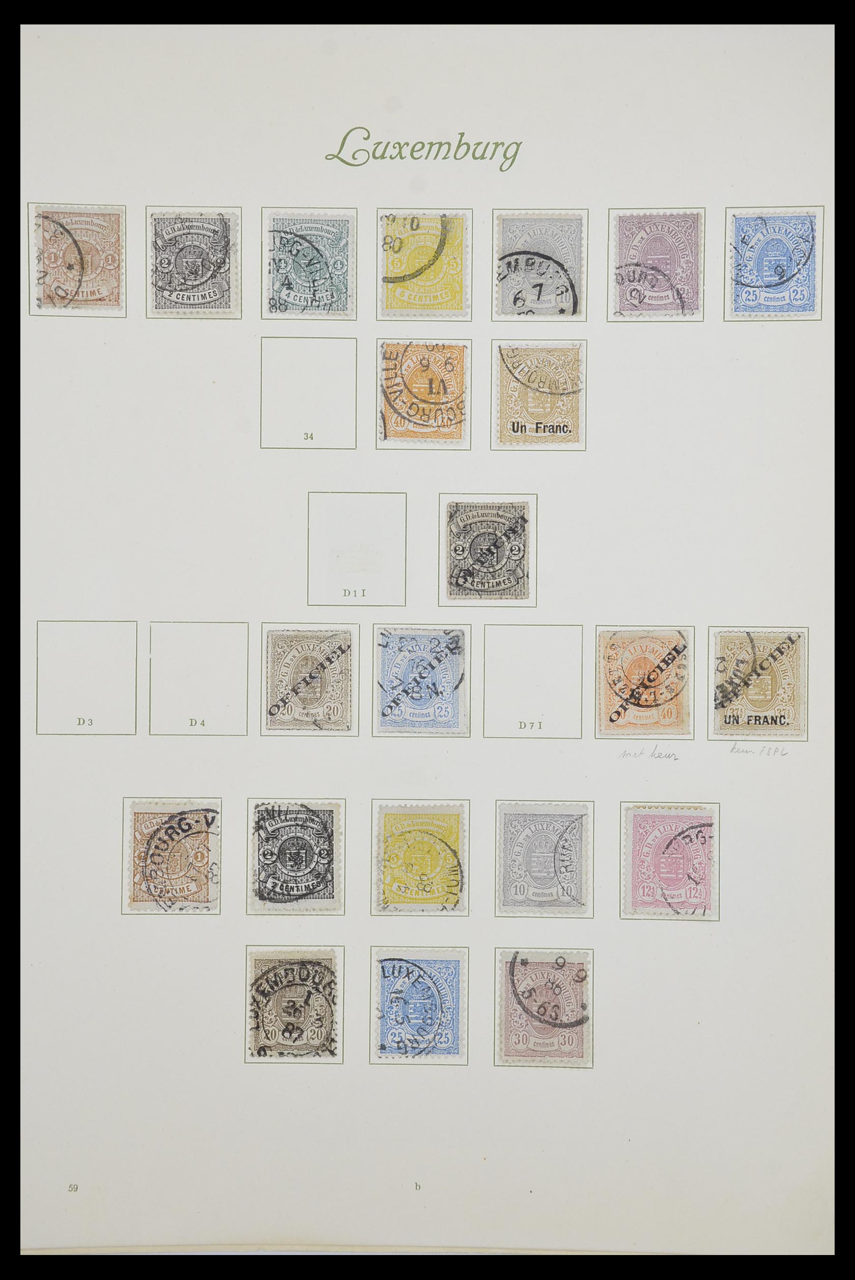 33609 003 - Postzegelverzameling 33609 Luxemburg 1852-1968.