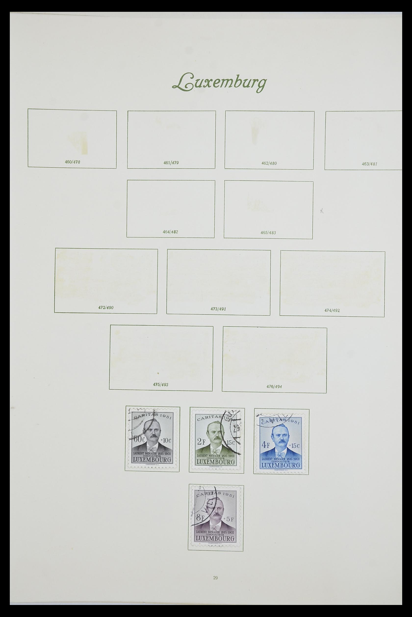 33609 035 - Postzegelverzameling 33609 Luxemburg 1852-1968.
