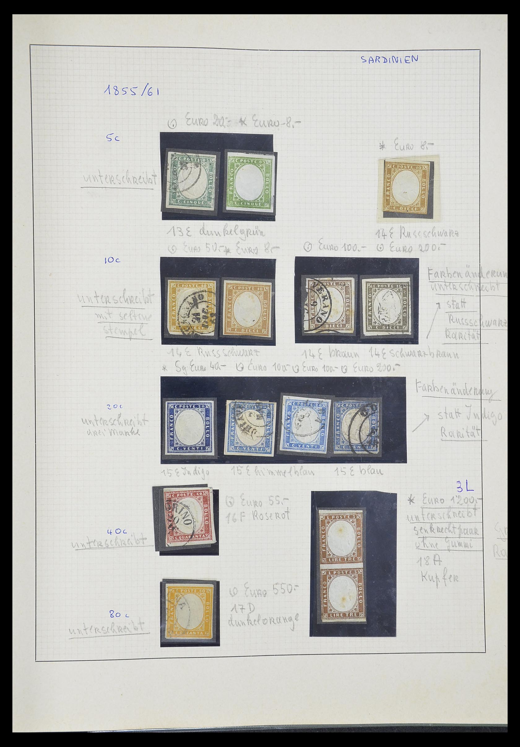 33621 044 - Stamp collection 33621 Italian States supercollection 1851-1868.