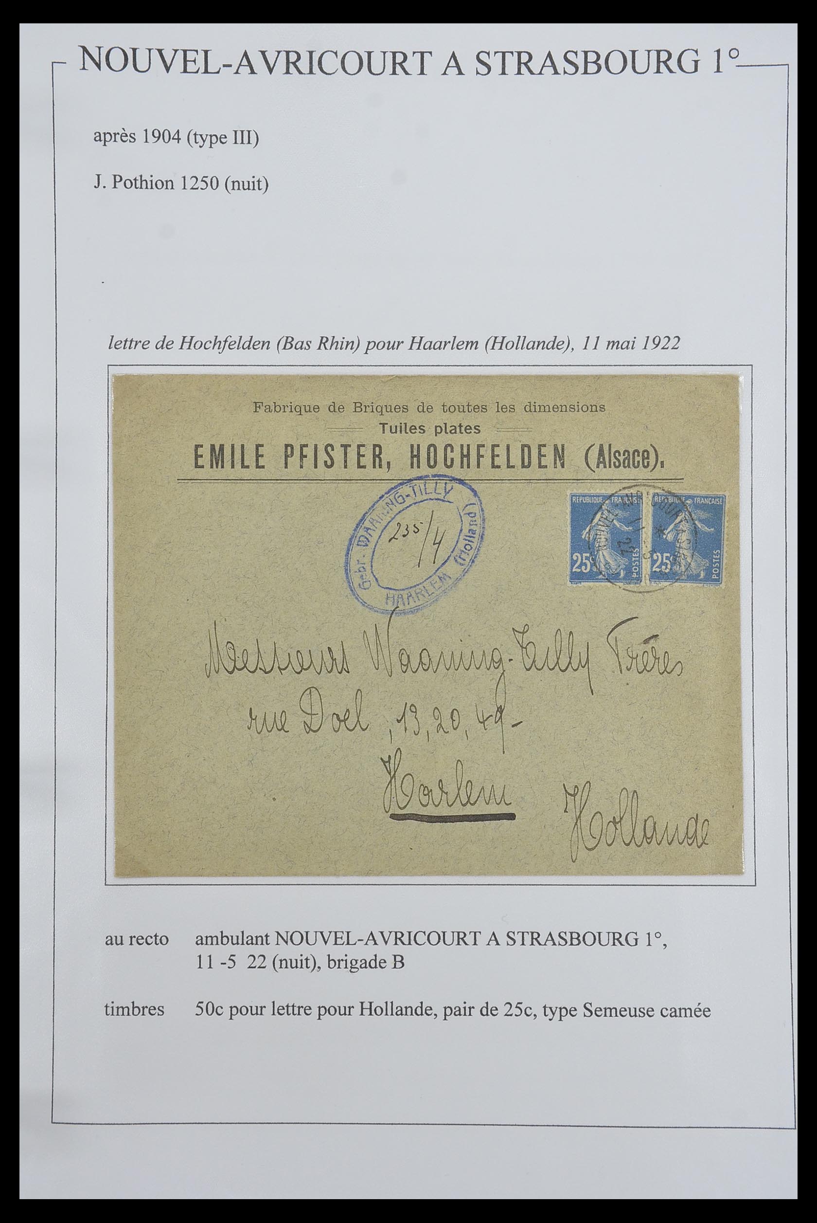 33624 088 - Postzegelverzameling 33624 Frankrijk brieven 1854-1907.