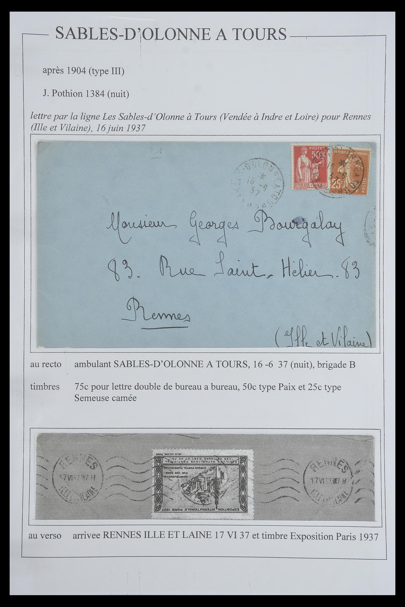 33624 093 - Postzegelverzameling 33624 Frankrijk brieven 1854-1907.
