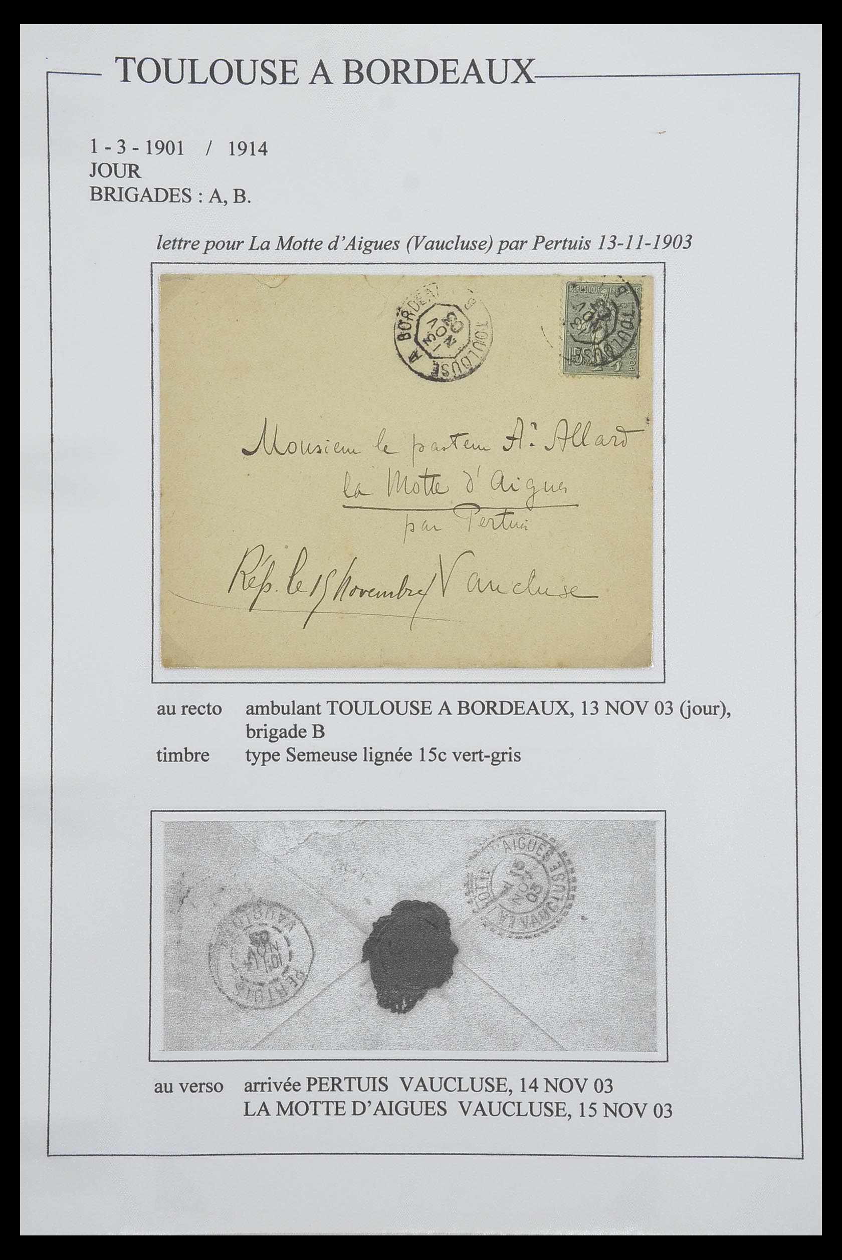 33624 095 - Postzegelverzameling 33624 Frankrijk brieven 1854-1907.