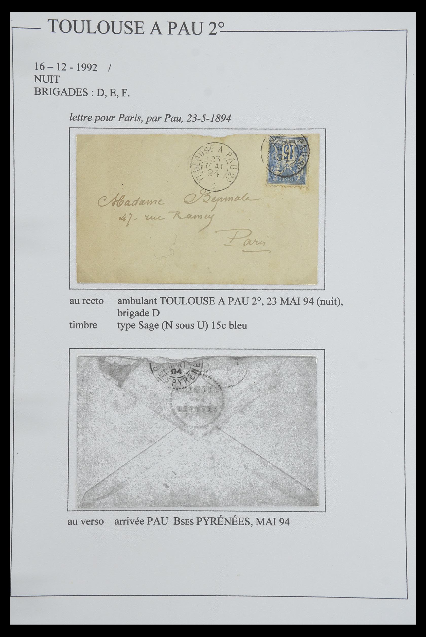 33624 099 - Postzegelverzameling 33624 Frankrijk brieven 1854-1907.