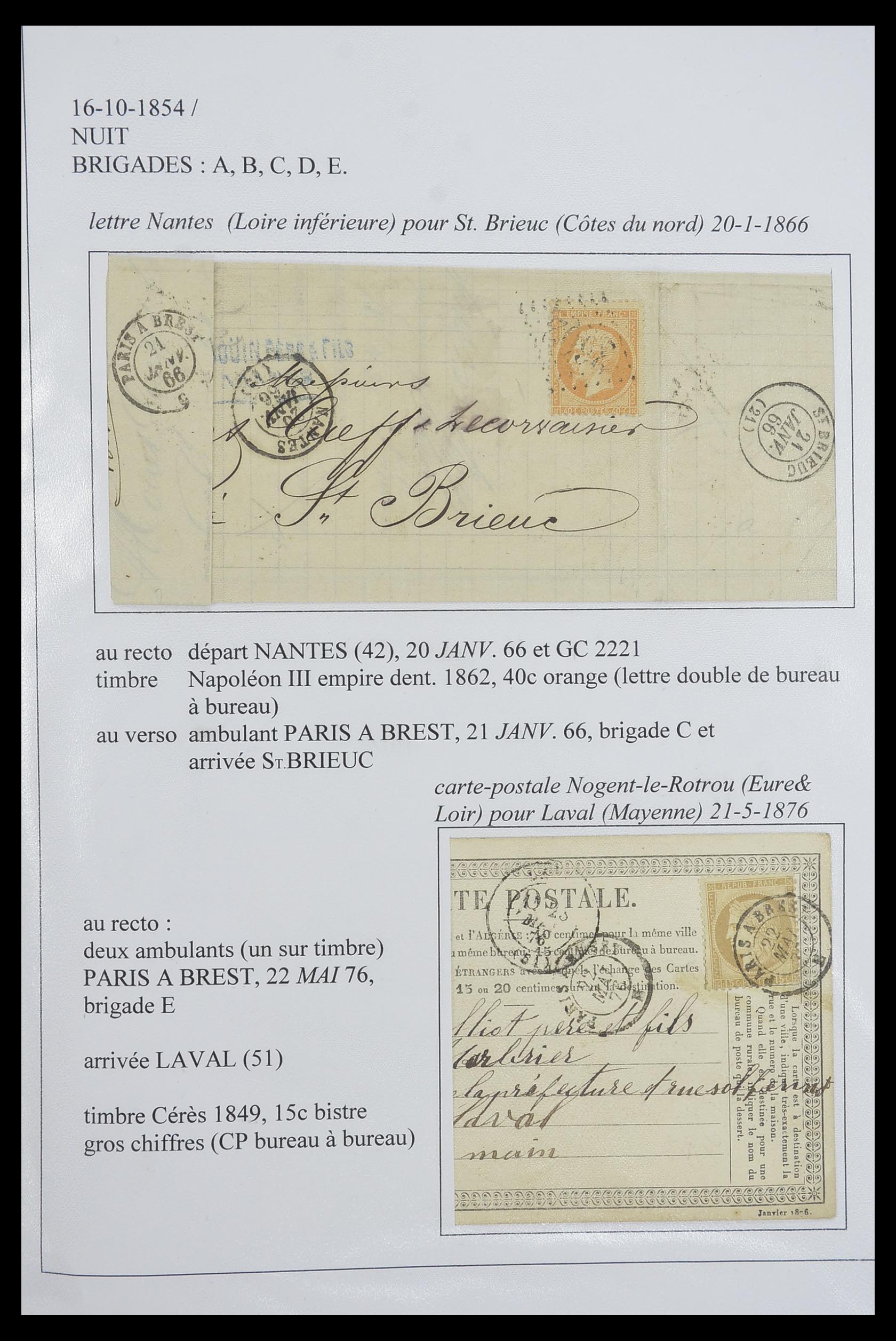 33624 100 - Postzegelverzameling 33624 Frankrijk brieven 1854-1907.