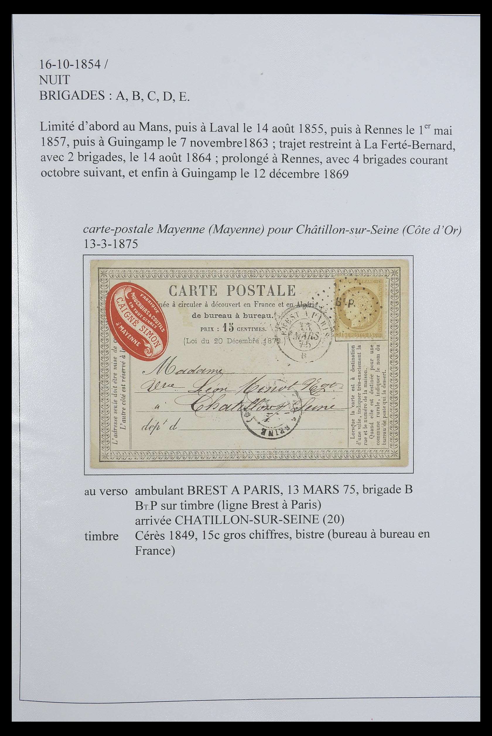 33624 101 - Postzegelverzameling 33624 Frankrijk brieven 1854-1907.