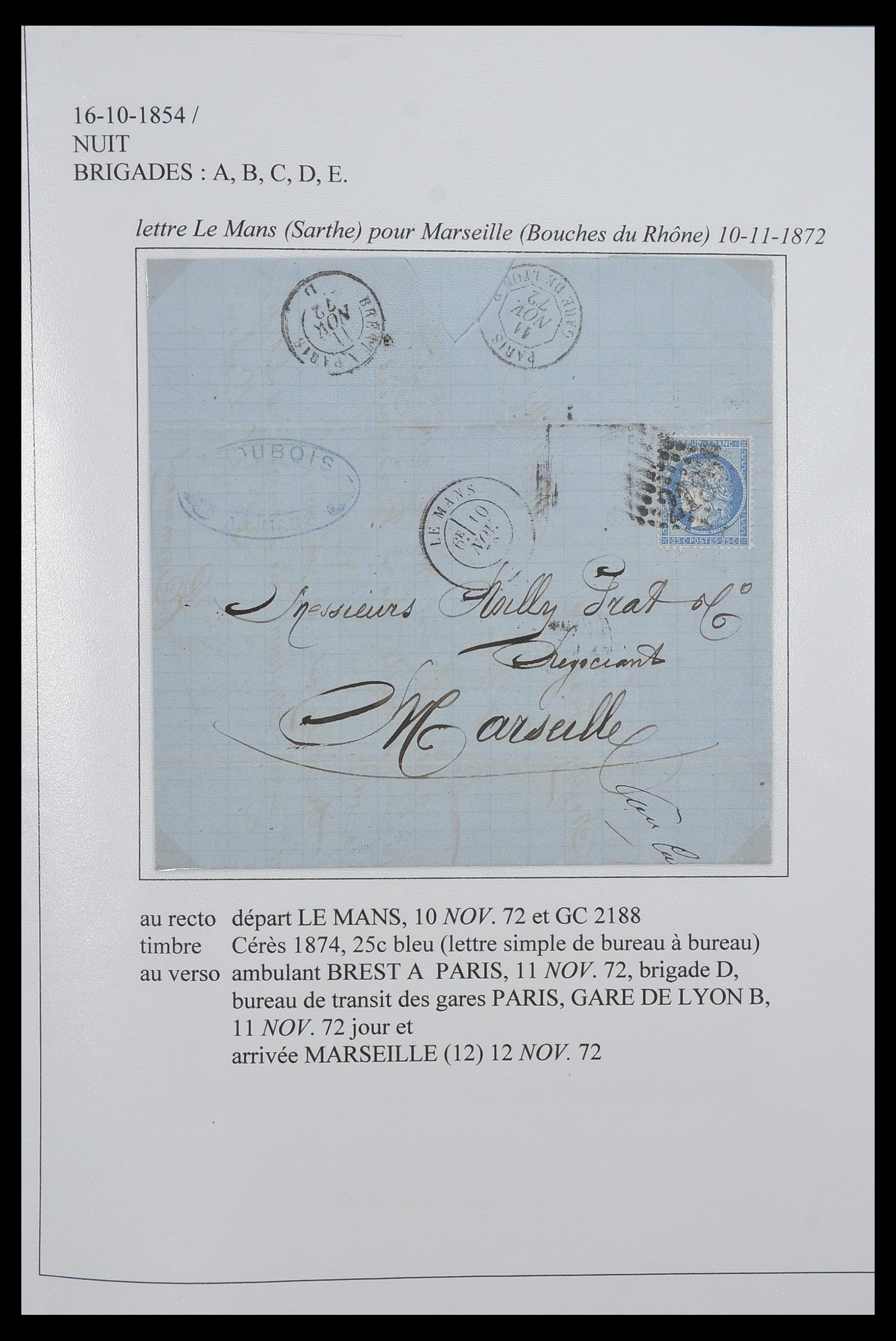 33624 102 - Postzegelverzameling 33624 Frankrijk brieven 1854-1907.