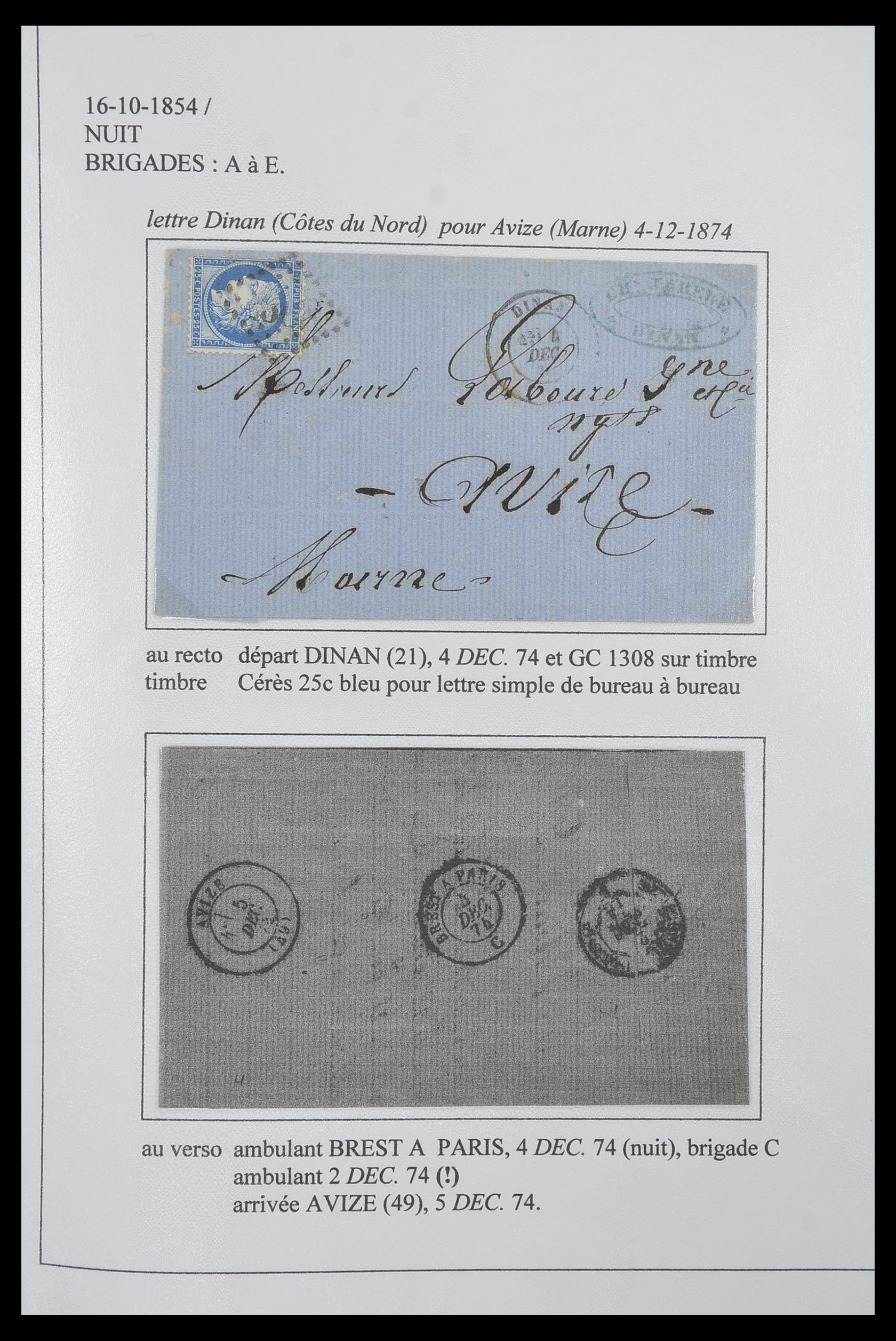 33624 103 - Postzegelverzameling 33624 Frankrijk brieven 1854-1907.