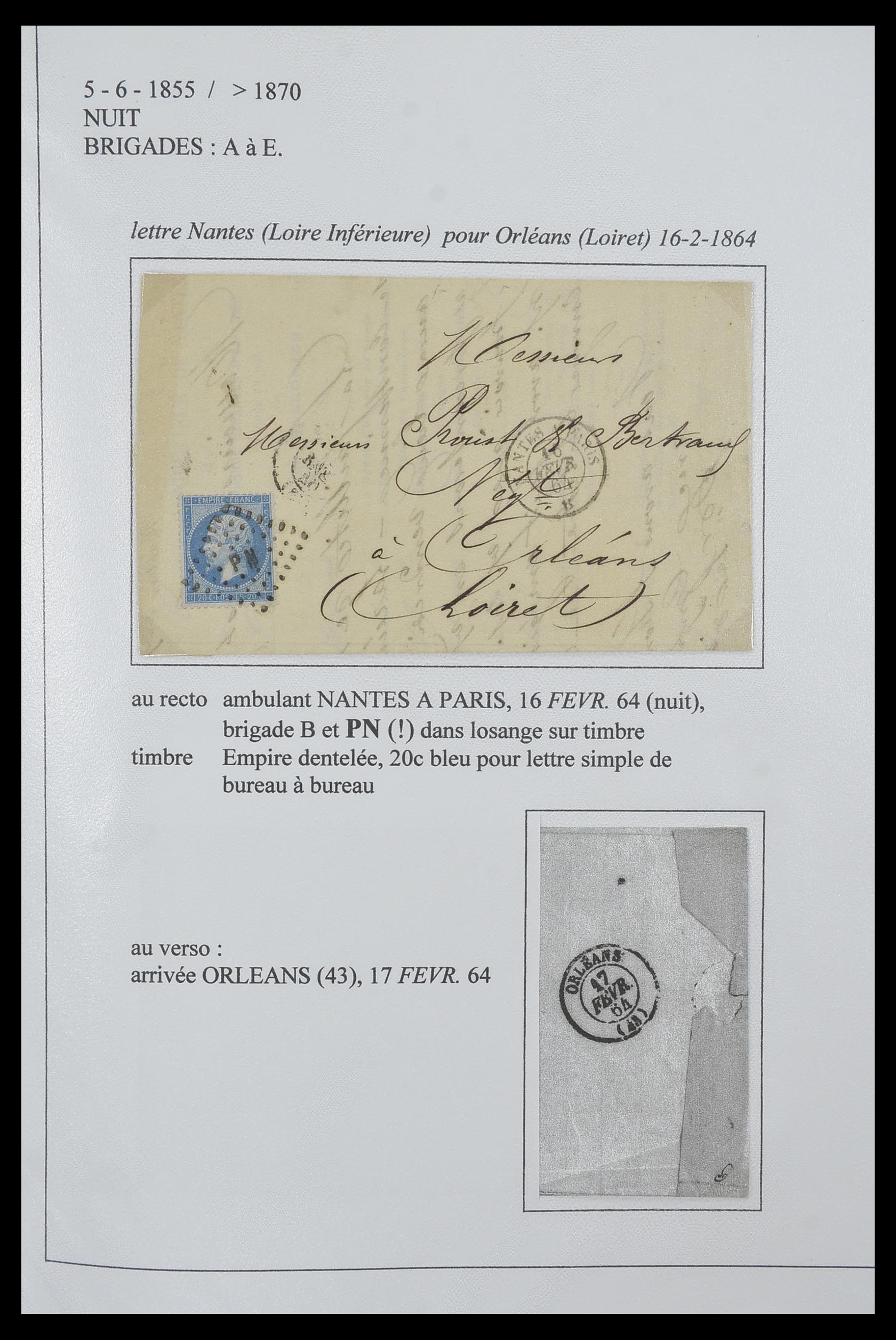33624 104 - Postzegelverzameling 33624 Frankrijk brieven 1854-1907.