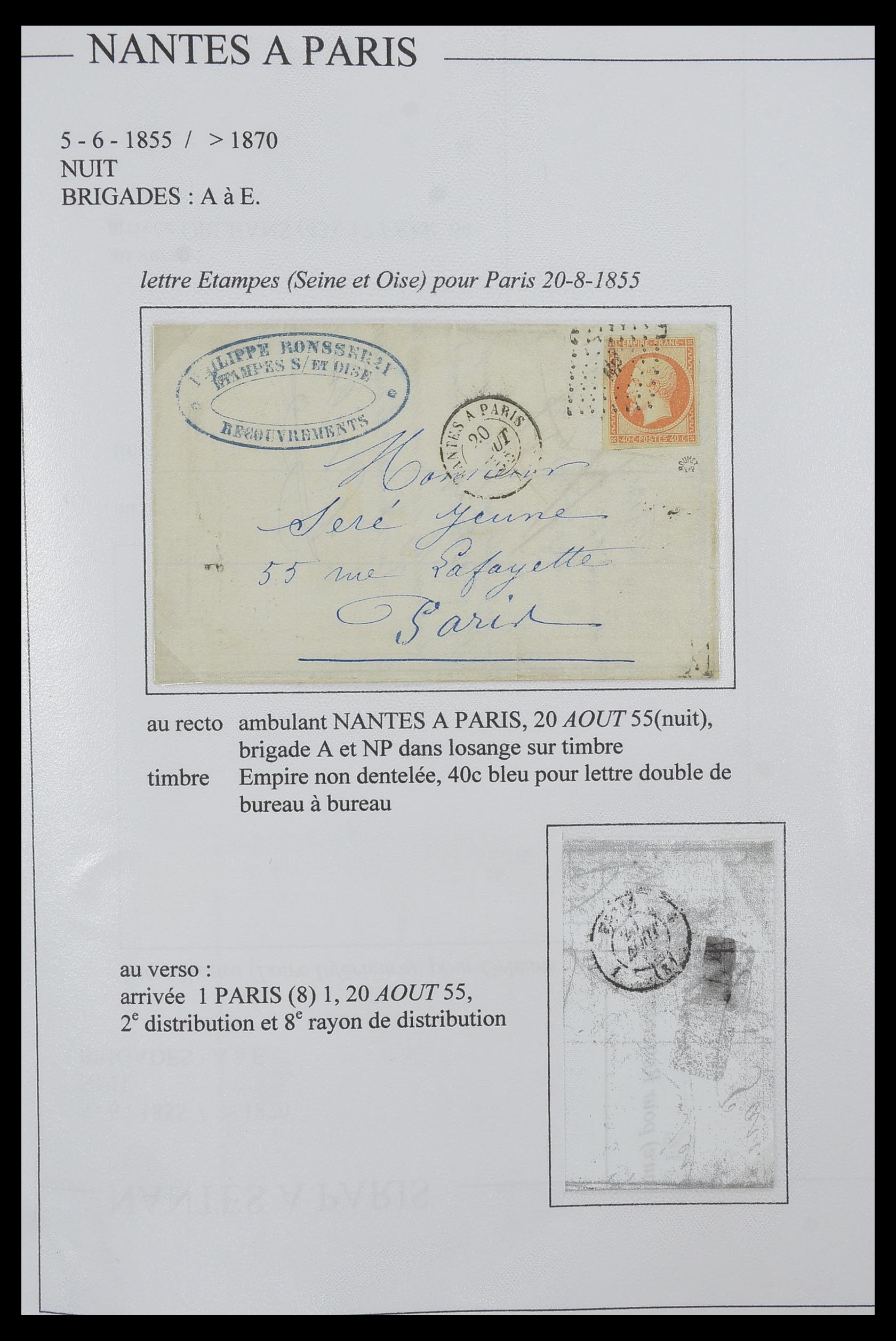 33624 105 - Postzegelverzameling 33624 Frankrijk brieven 1854-1907.
