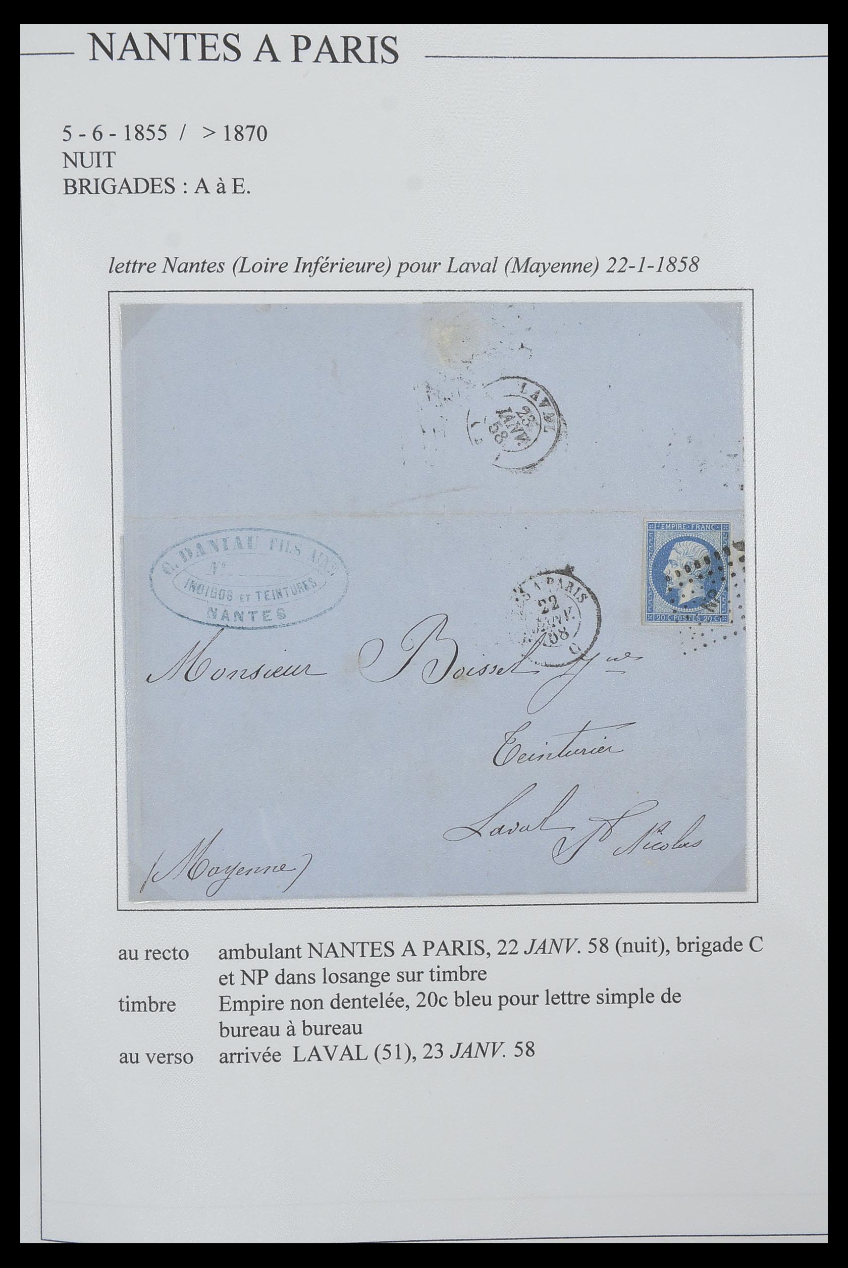 33624 106 - Postzegelverzameling 33624 Frankrijk brieven 1854-1907.