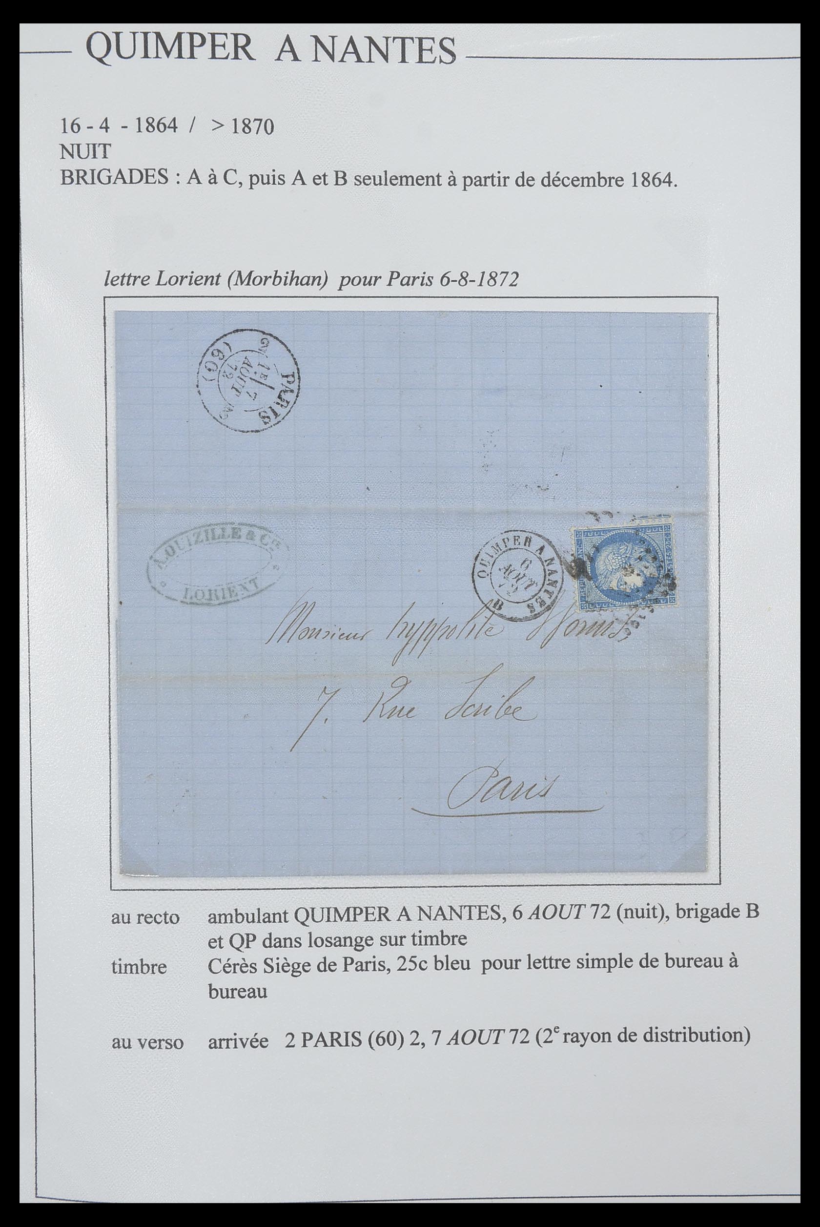 33624 107 - Postzegelverzameling 33624 Frankrijk brieven 1854-1907.