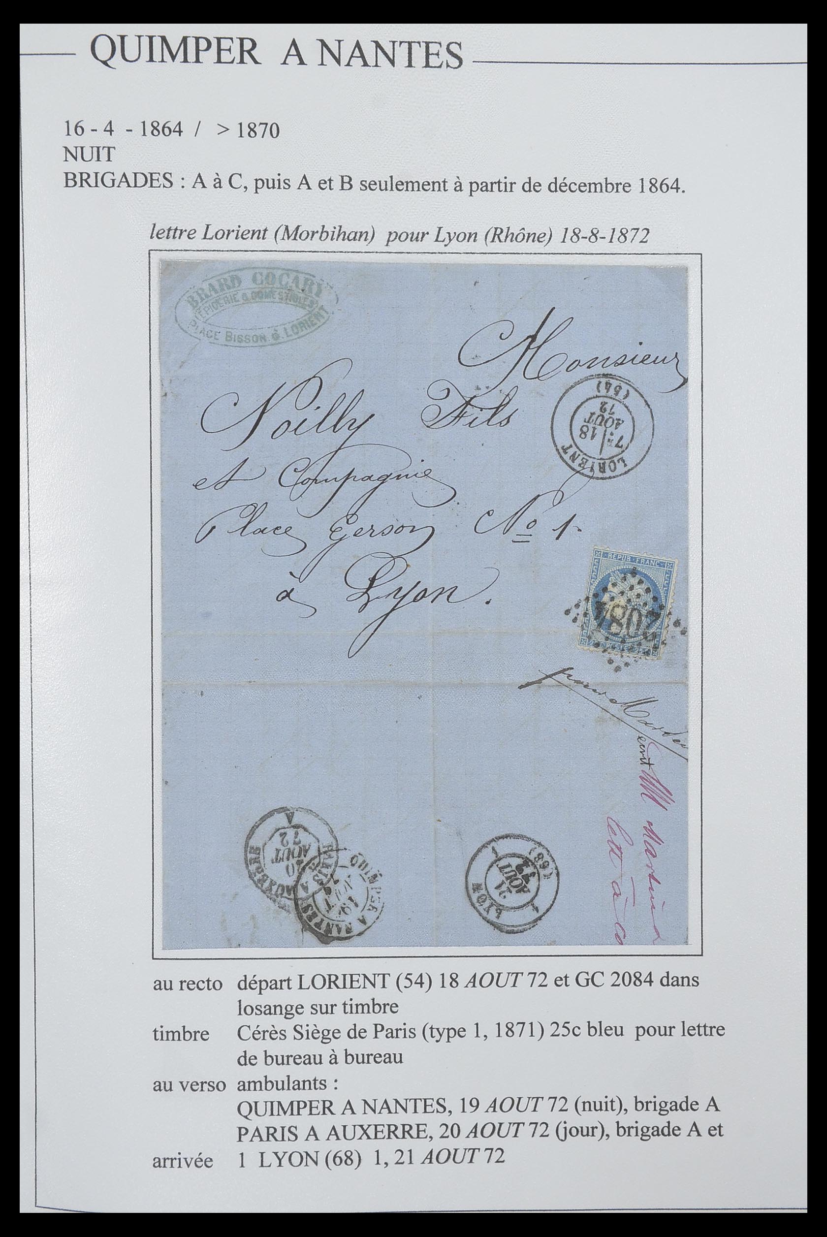 33624 108 - Postzegelverzameling 33624 Frankrijk brieven 1854-1907.