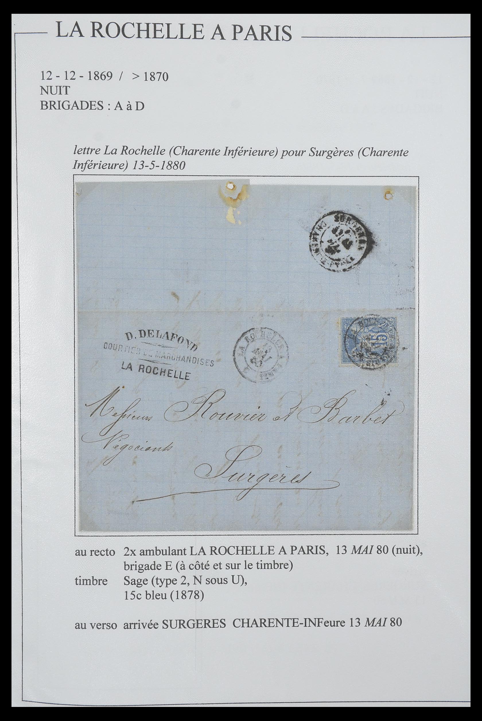 33624 112 - Postzegelverzameling 33624 Frankrijk brieven 1854-1907.